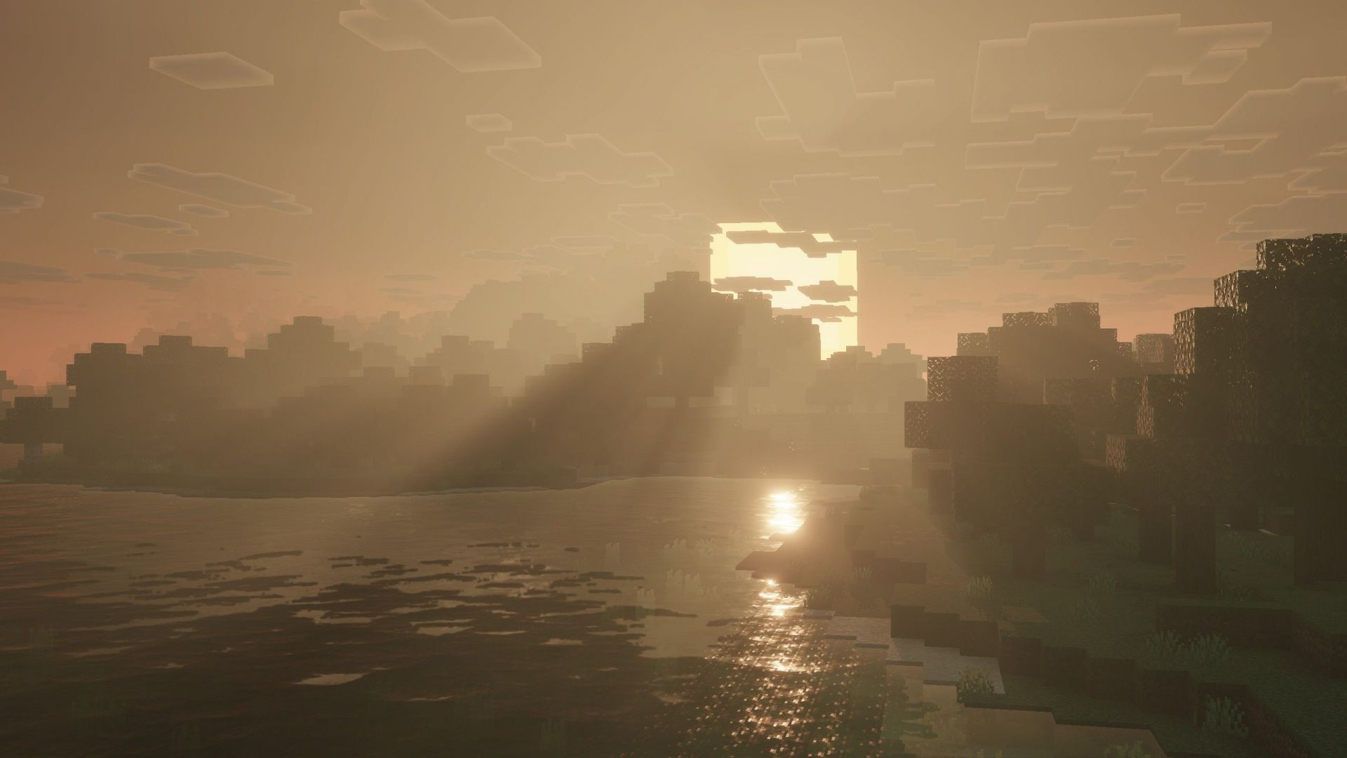 Dark Visuals resource pack used in Bedrock Edition (Image via Sportskeeda Gaming || Mojang Studios)