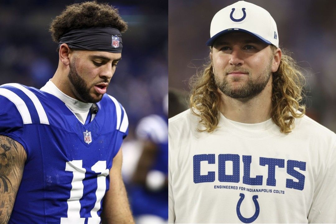 Michael Pittman, left, Tyler Warren, right