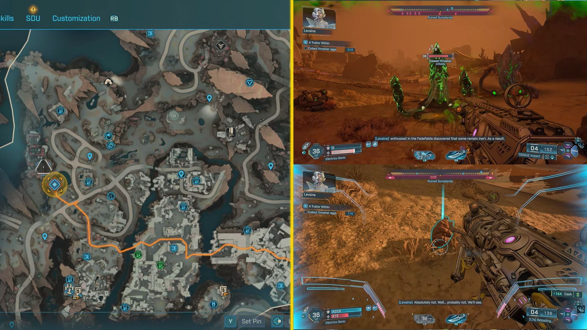 Eliminate the Threshers in the western side of the Ruined Sumplands and collect the eggs (Image via Gearbox Software)