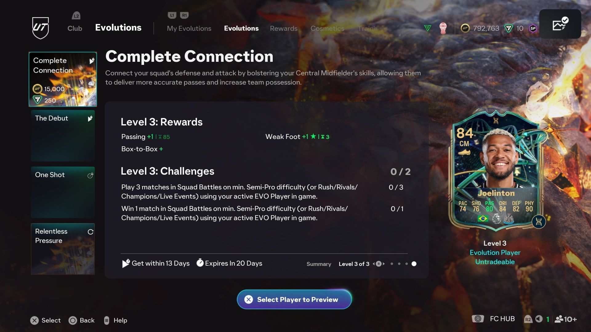 The EVO has three levels (Image via EA Sports)