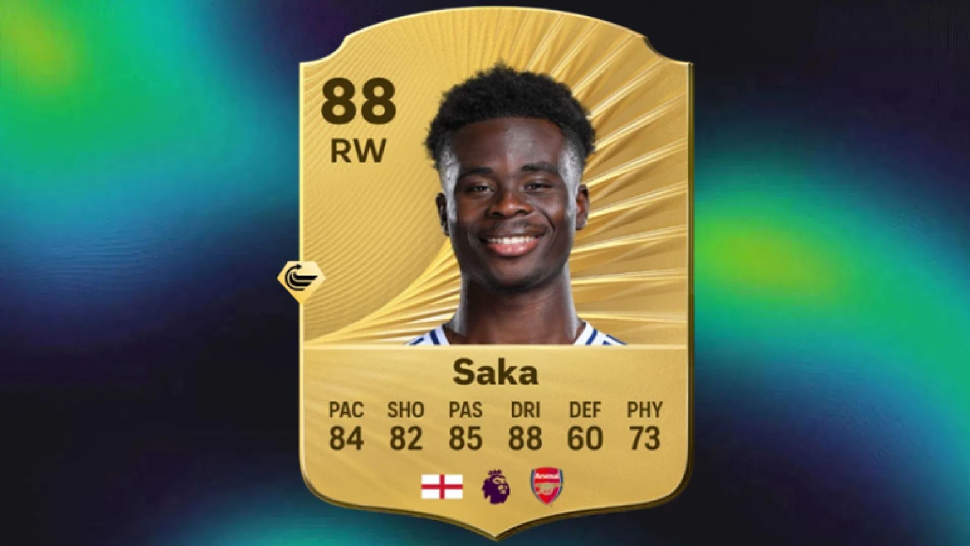 Bukayo Saka is a prominent youngster in EA FC 26 from Arsenal (Image via EA Sports)