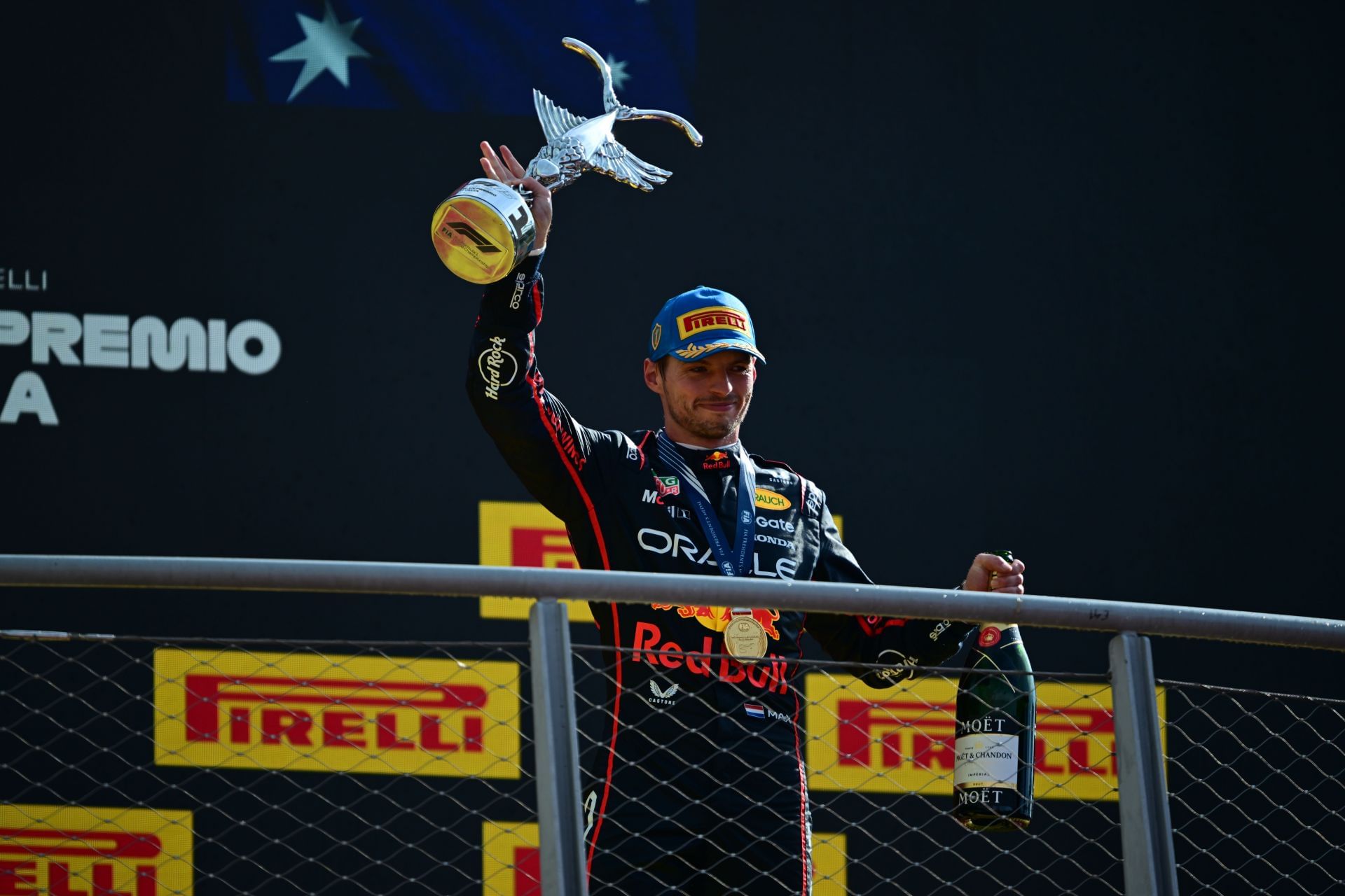 Red Bull&#039;s Max Verstappen after winning the 2025 F1 Grand Prix of Italy - Source: Getty