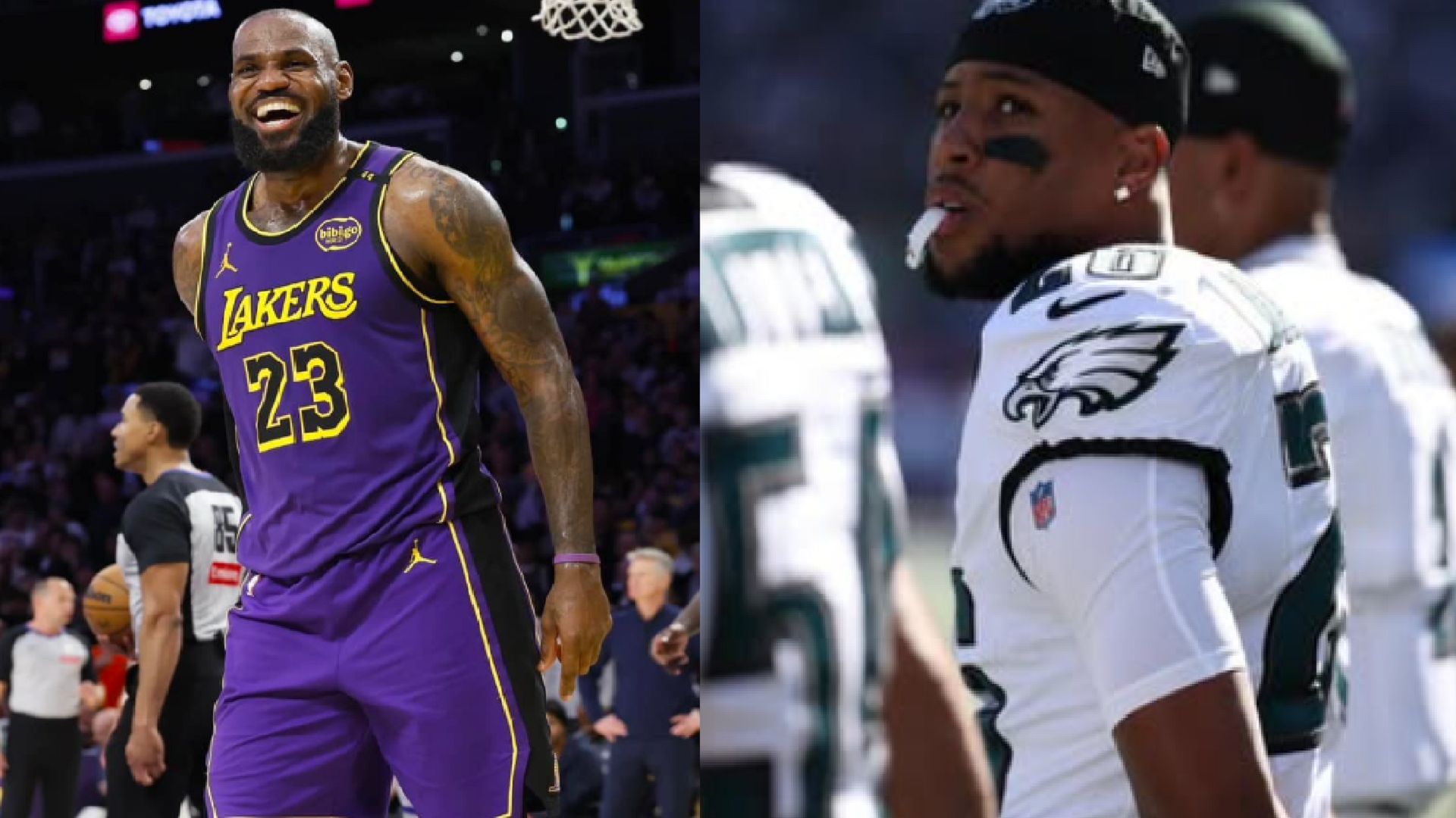 An image of LeBron James and Saquon Barkley