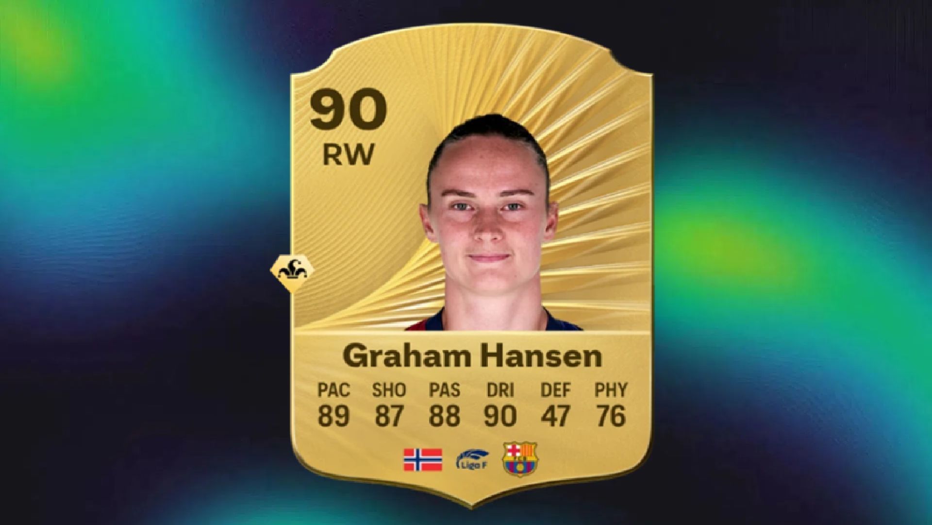 Hansen is the Barca women&#039;s team&#039;s top choice right winger (Image via EA Sports)