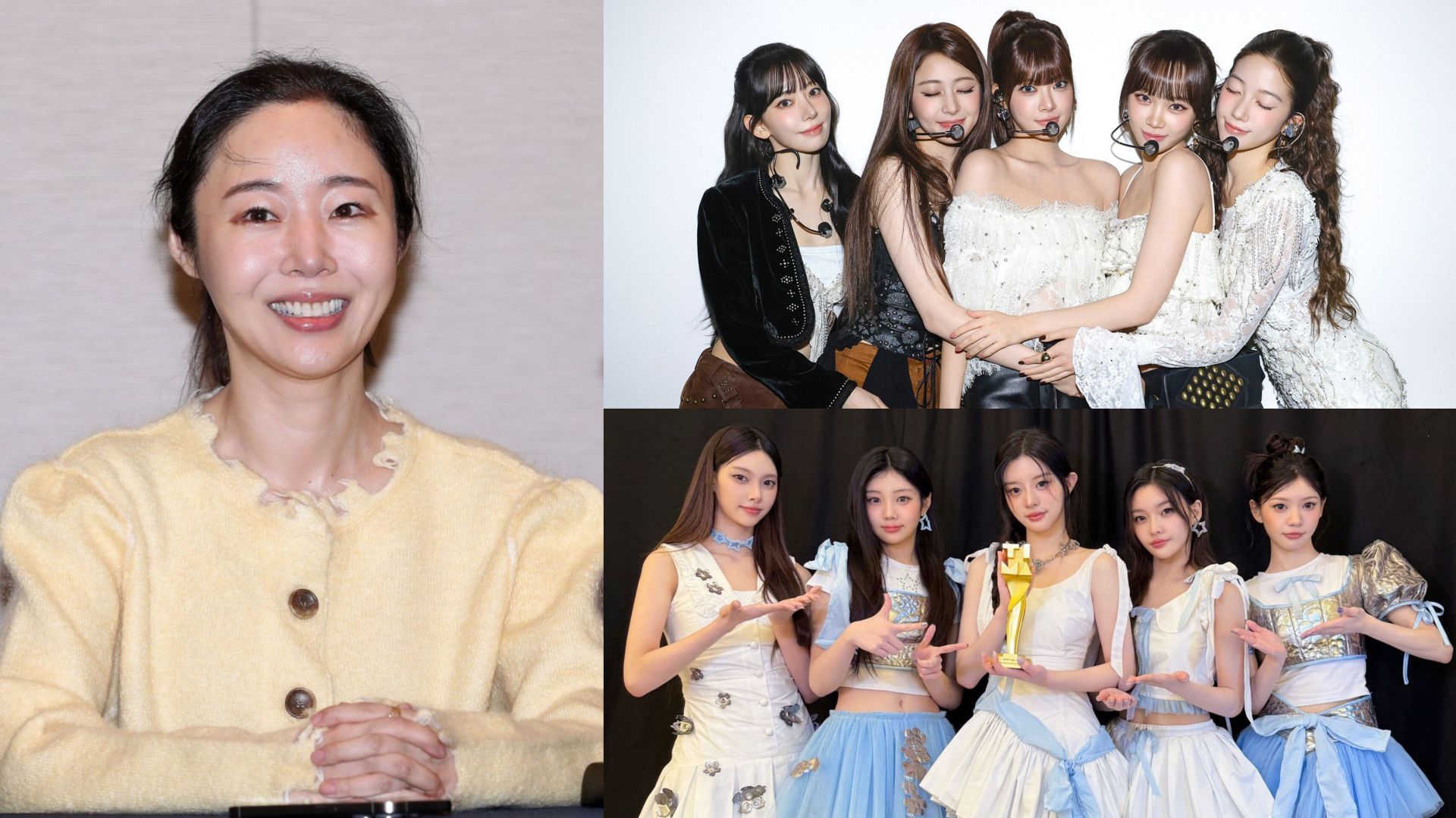 Min Hee-jin allegedly plotted smear ops against LE SSERAFIM and ILLIT (Images via X/@ILLIT_official, @le_sserafim &amp; Getty)