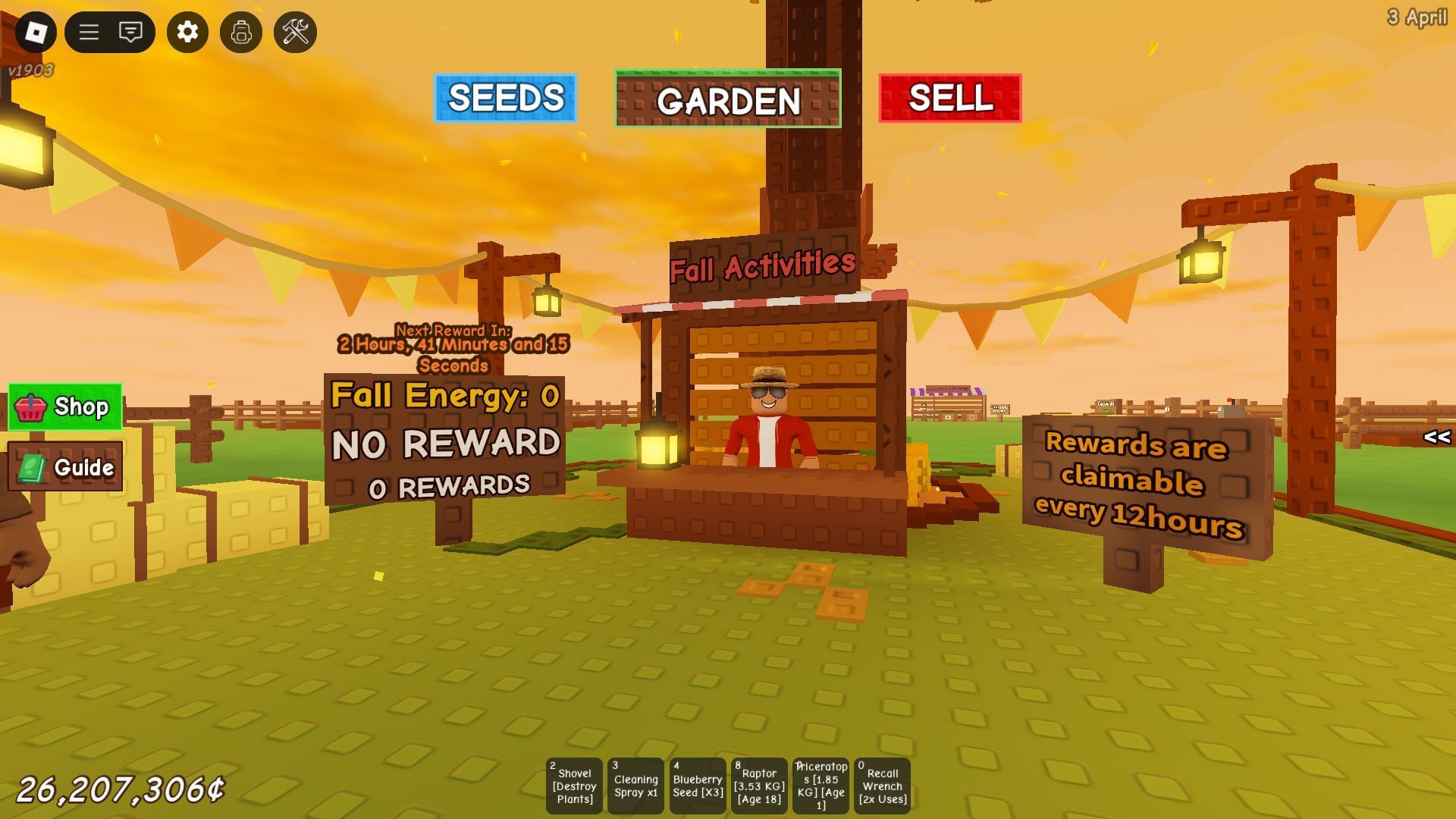 The Fall Activities station (Image via Roblox)