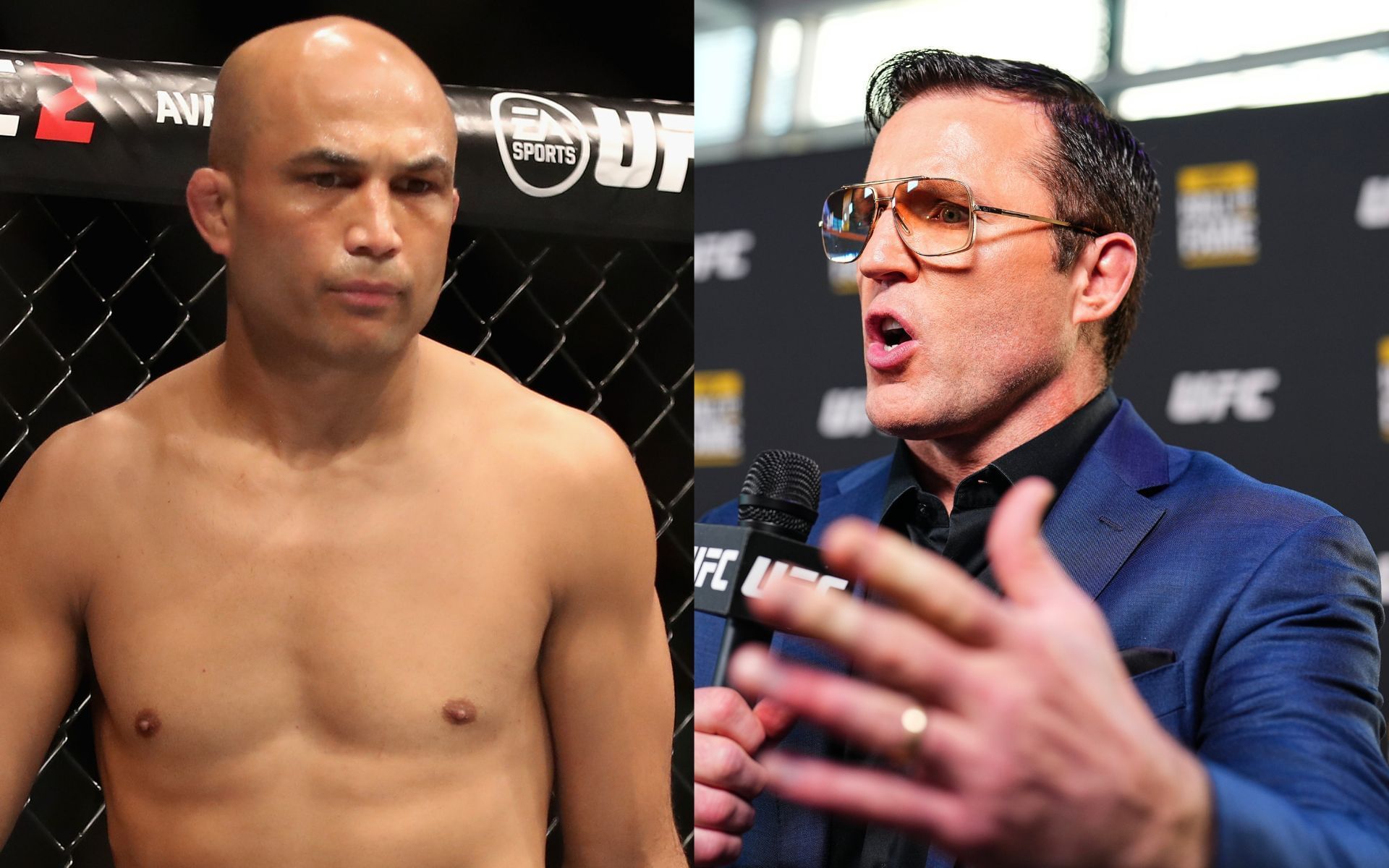 Chael Sonnen (right) weighs in on B.J. Penn