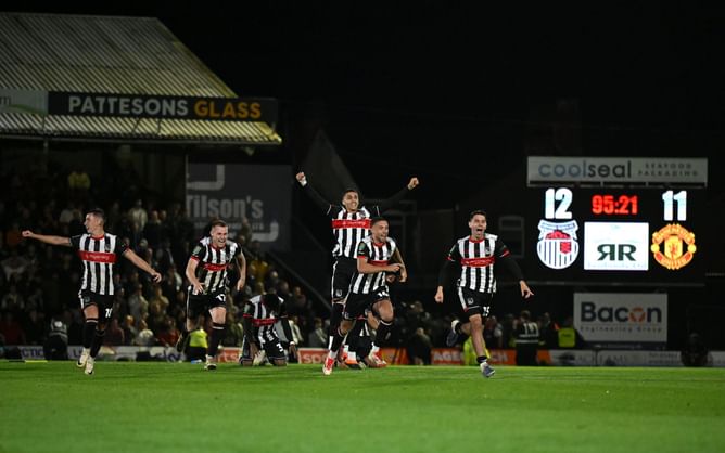 Grimsby Town punished after fielding ineligible player in cup win over Manchester United as fine for breach comes to light