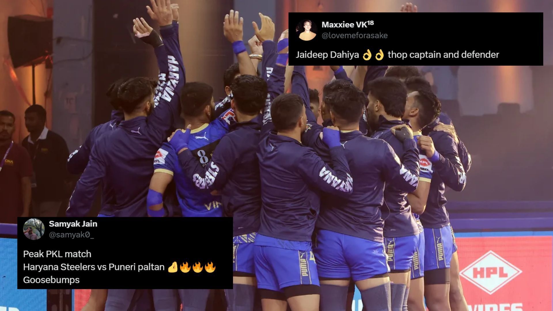 Haryana Steelers beat Puneri Paltan to continue their winning run (Image Credits: PKL &amp; @samyak0_, @lovemeforasake/X)