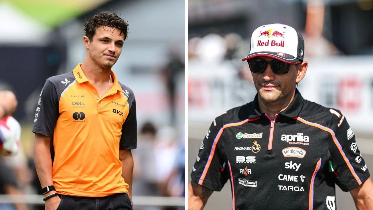 In Picture: Lando Norris of F1 and Jorge Martin of MotoGP (from Left). Credit: Getty Images