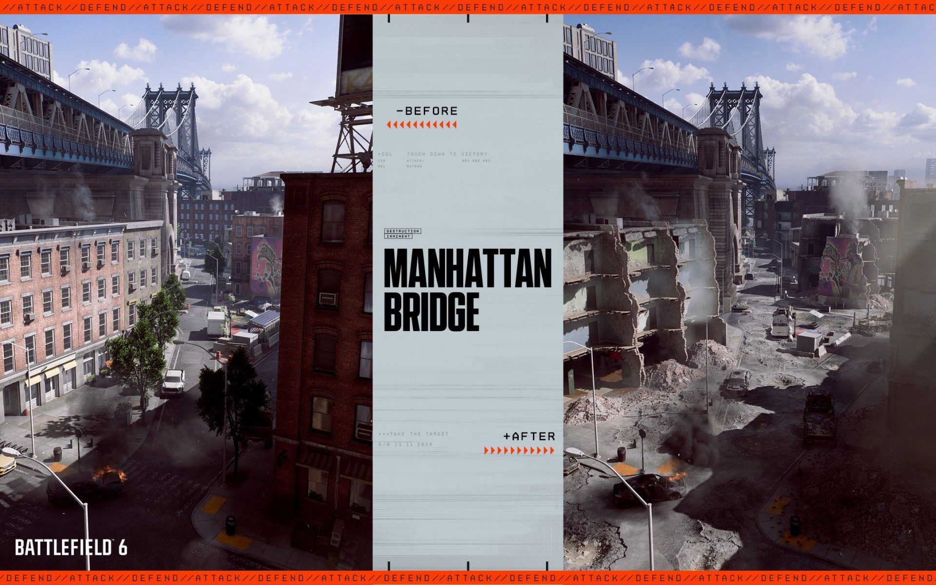 Manhattan Bridge in Battlefield 6 (Image via EA)