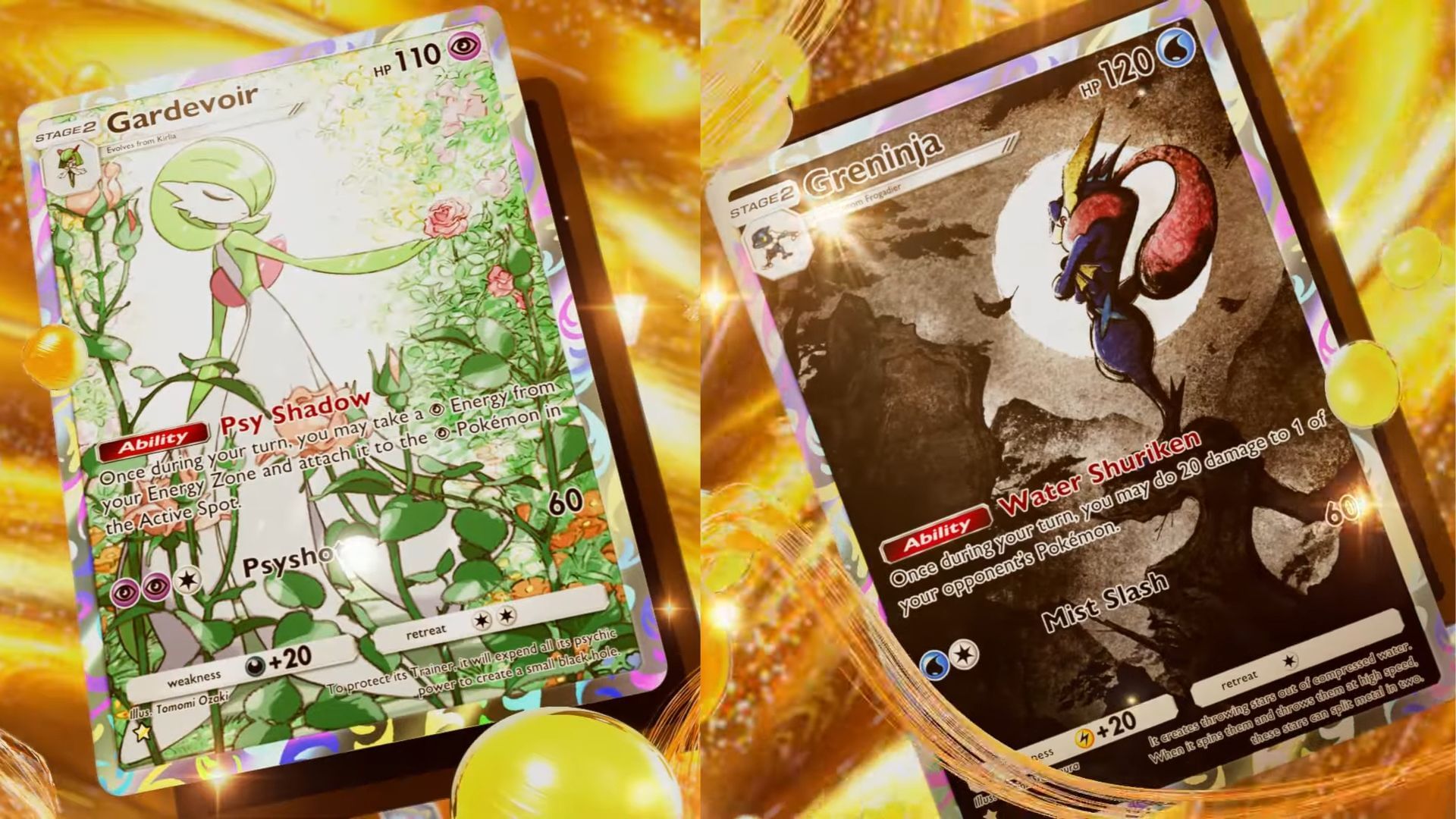 1-Star Gardevoir and 1-Star Greninja as revealed in this set (Image via The Pokemon Company)