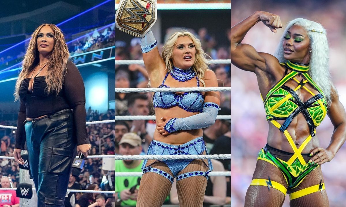 From left: Nia Jax, Tiffany Stratton and Jade Cargill. [Photo credit: WWE.com]