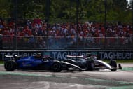 Carlos Sainz and Ollie Bearman spin around after colliding on lap 41 of the Italian GP - Source: Getty