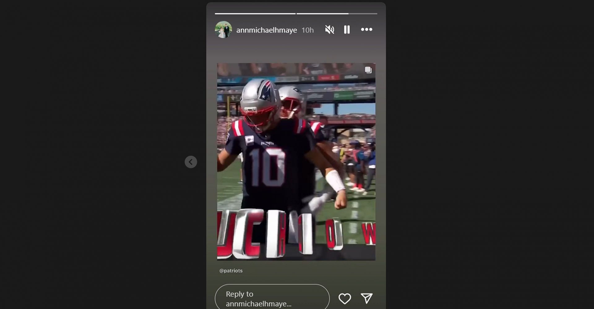 Drake Maye&rsquo;s wife Anna IG post/@annmichaelhmaye