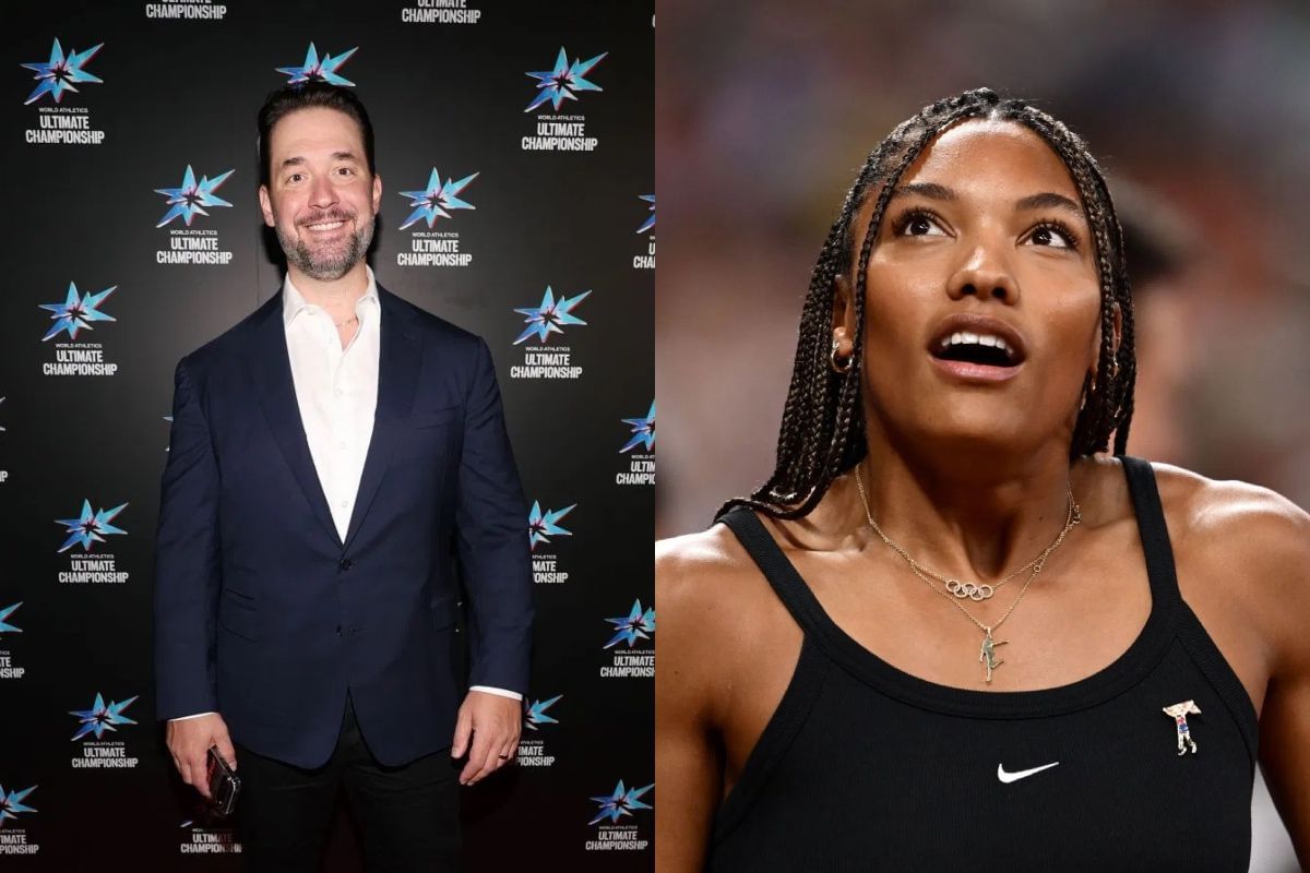 Alexis Ohanian and Tara Davis-Woodhall - Source: Getty