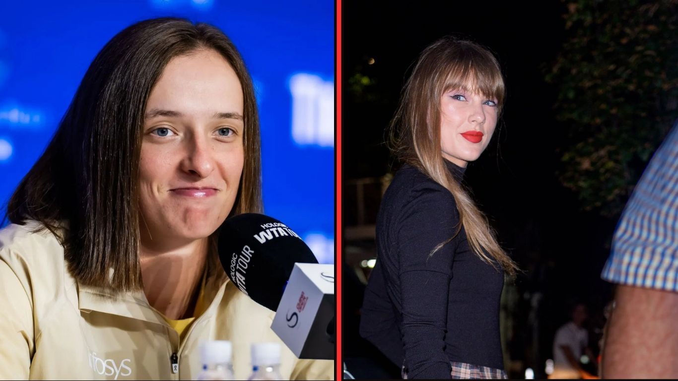Iga Swiatek(left) and Taylor Swift(right). Images:Getty