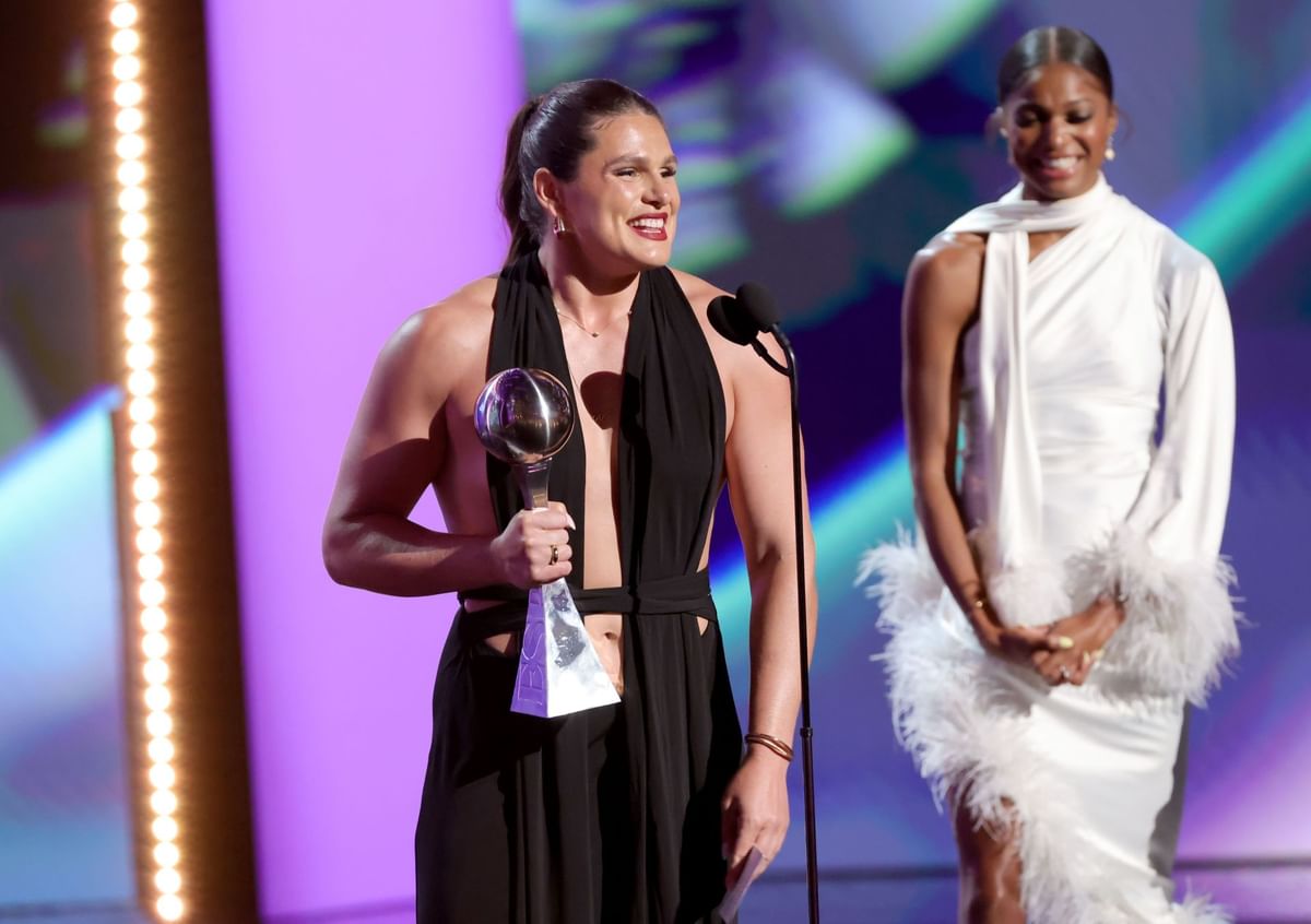 Ilona Maher steals the spotlight in backless brown dress as she returns to Dancing With The Stars after runner-up finish