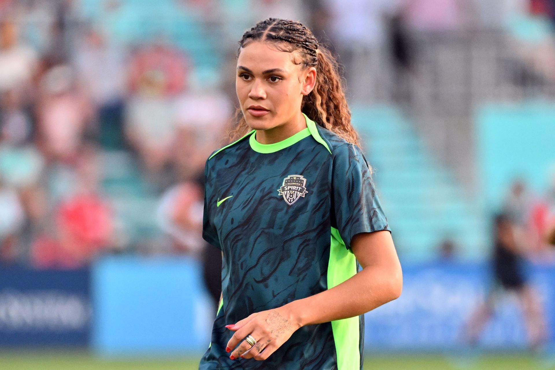 Trinity Rodman at the Kansas City Current v Washington Spirit - (Source: Getty)