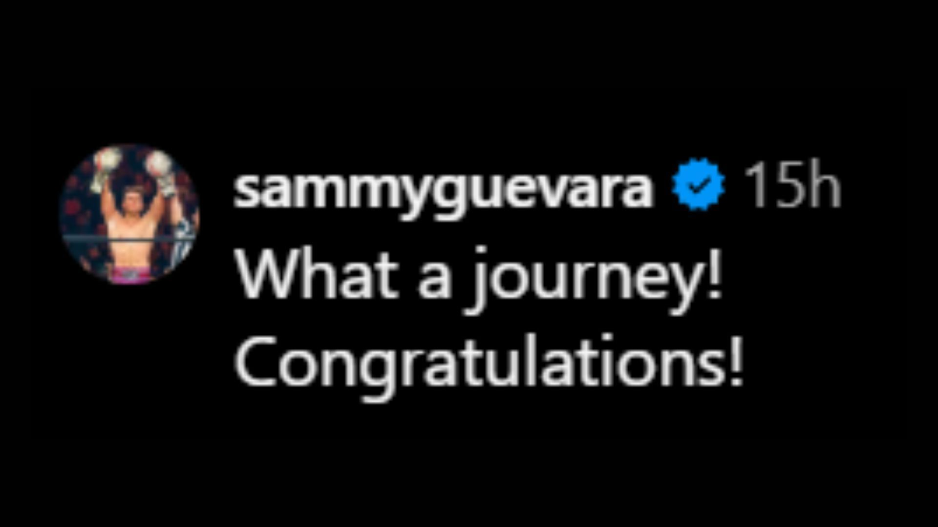 Sammy Guevara responds to Jericho&#039;s Instagram post. (Image via Jericho&#039;s Instagram handle) 