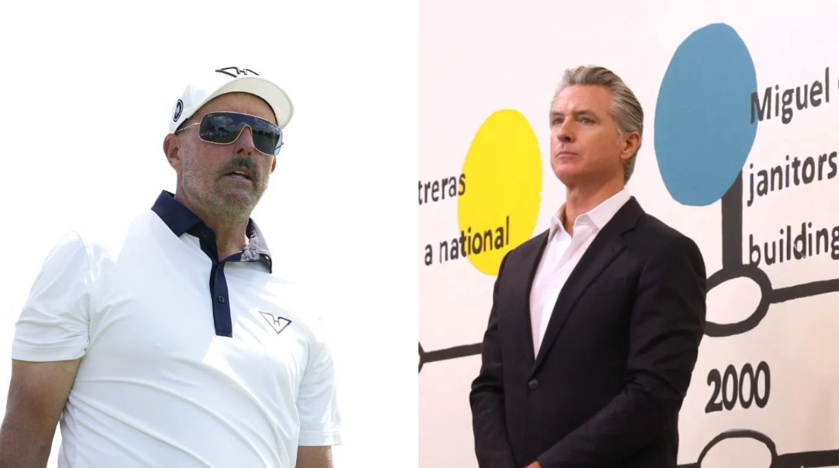 Phil Mickelson and Gavin Newsom