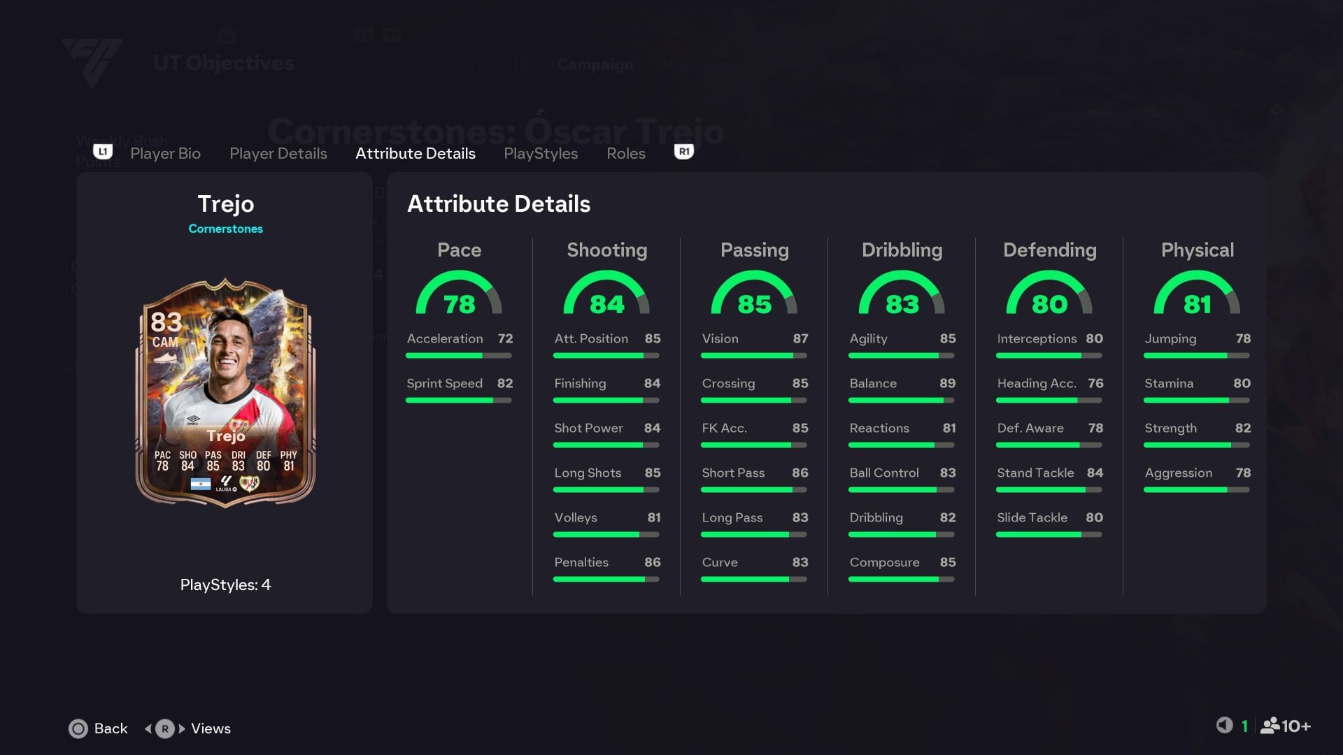 The stats (Image via EA Sports)