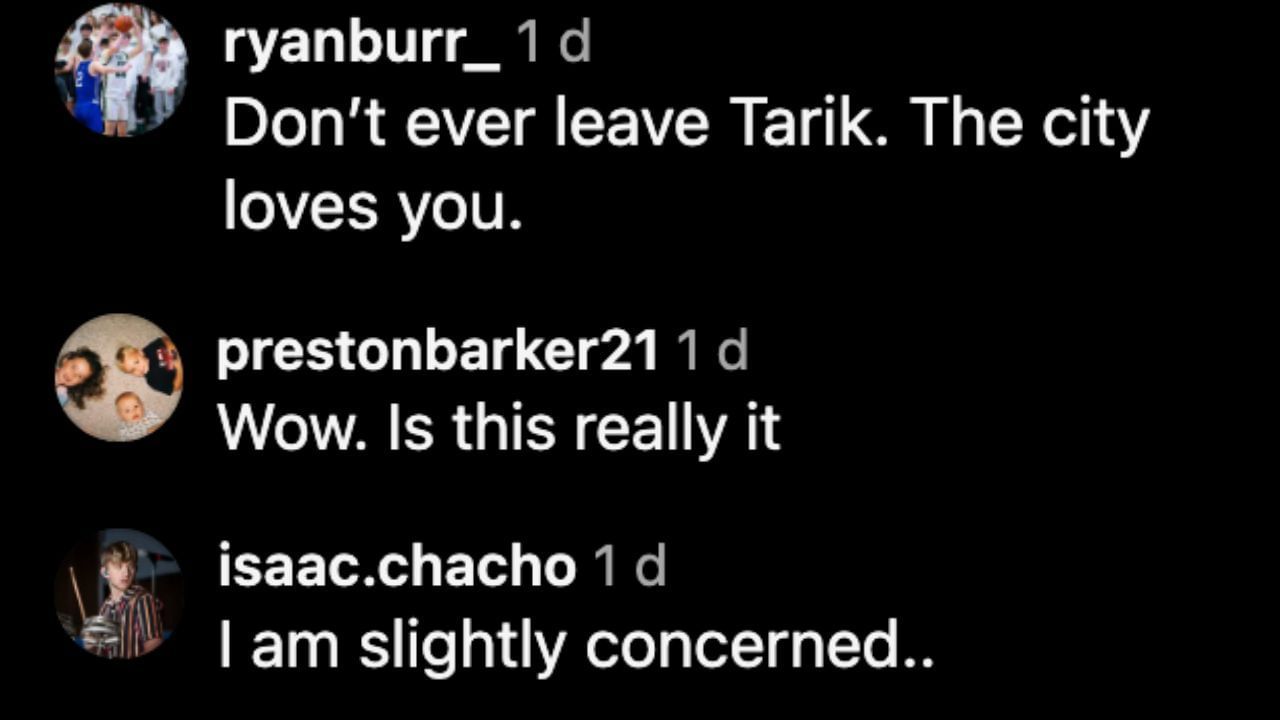 Screenshots of fans&#039; comments on Instagram (Images from - Instagram.com/@tarikskubal)