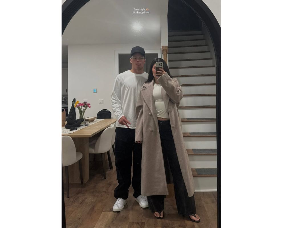 Cleveland Browns QB Dillon Gabriel and fianc&eacute;e Zo Caswell step out for cosy date night before Week 10 game against Jets [IG/@zo.caswell]