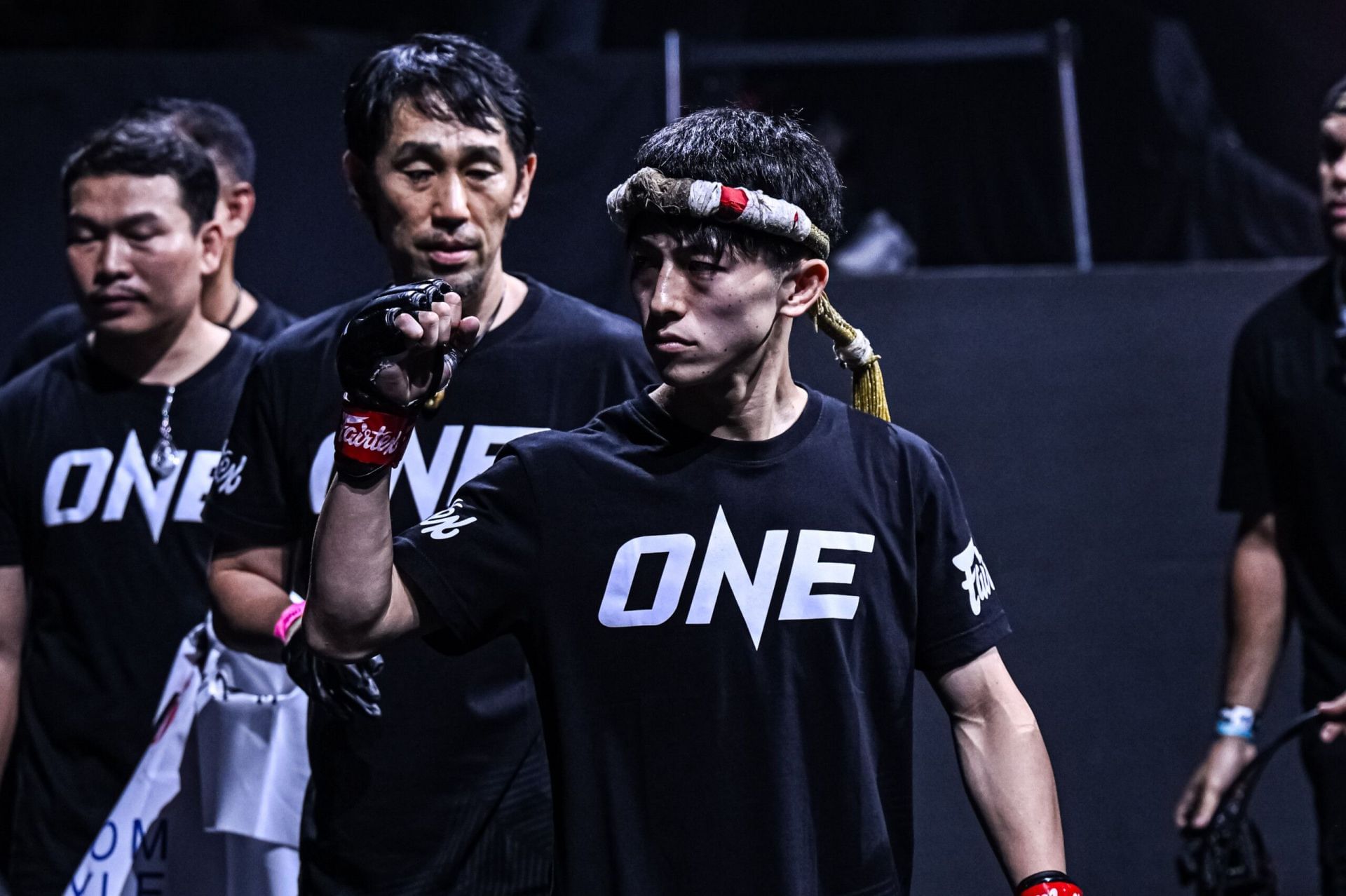 Nadaka (pictured) finds himself one win away from having gold wrapped around his waist. [Image: ONE Championship]