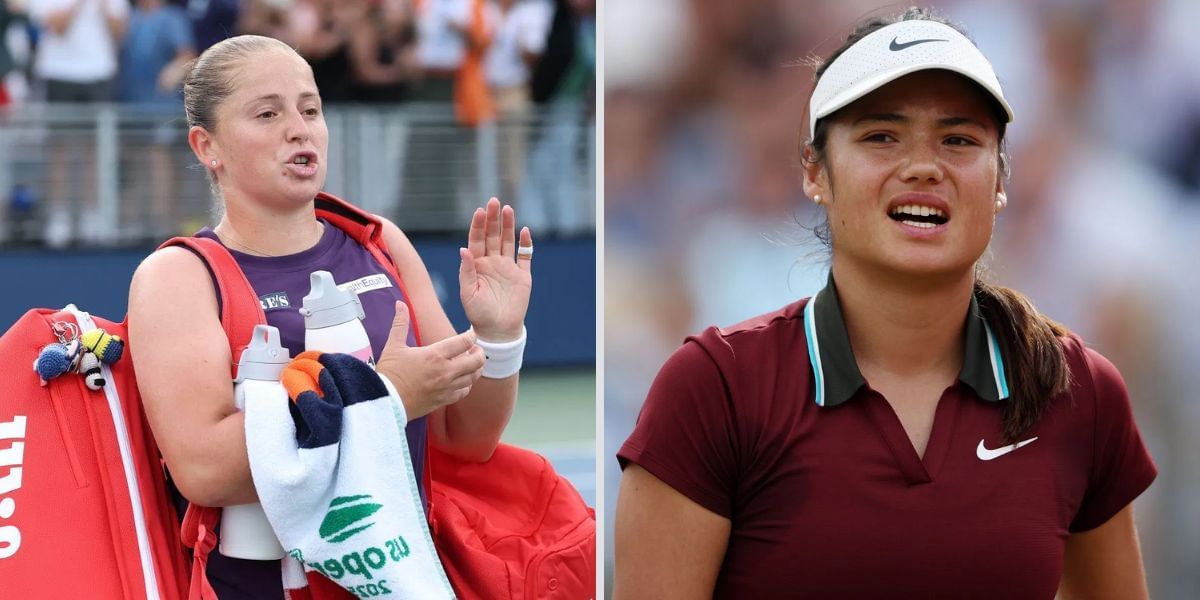 Jelena Ostapenko and Emma Raducanu in the Wuhan Open - Image Source: Getty 