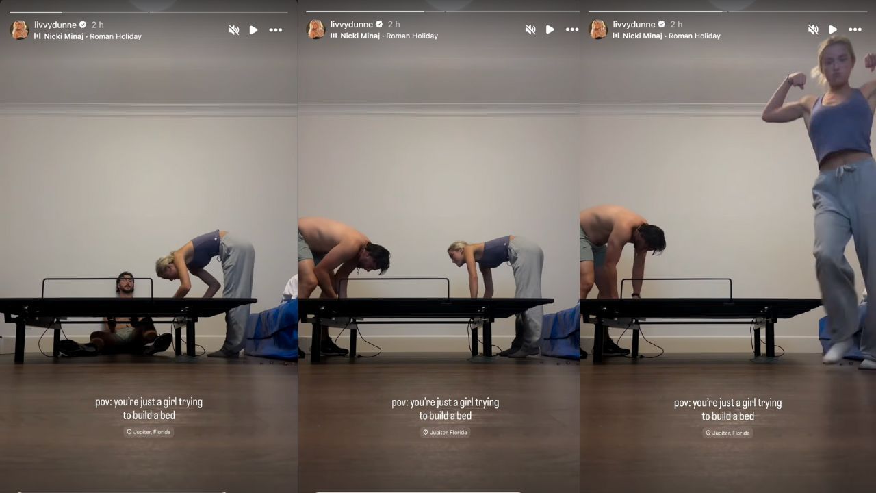 Screenshots of Olivia Dunne&#039;s Instagram Story (Images from - Instagram.com/@livvydunne IG Stories)