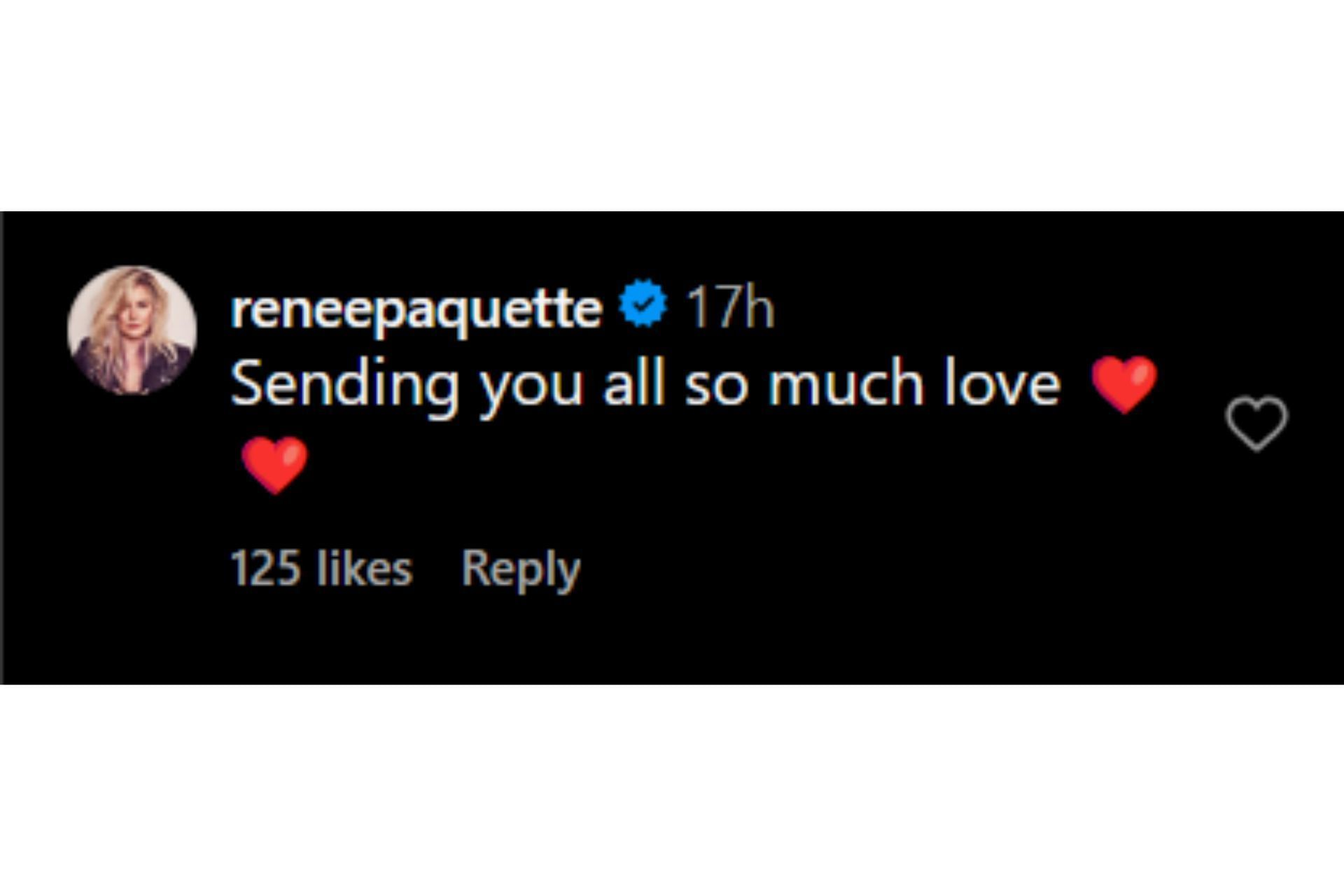 Renee Paquette&#039;s comment on Mika Rotunda&#039;s Instagram post