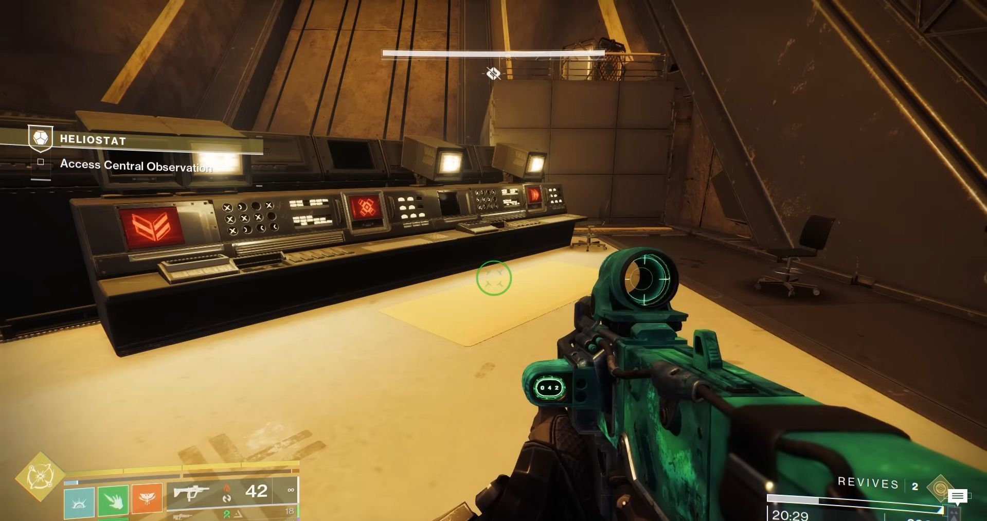 Monitor with the three red monitors in Destiny 2 (Image via Bungie) 