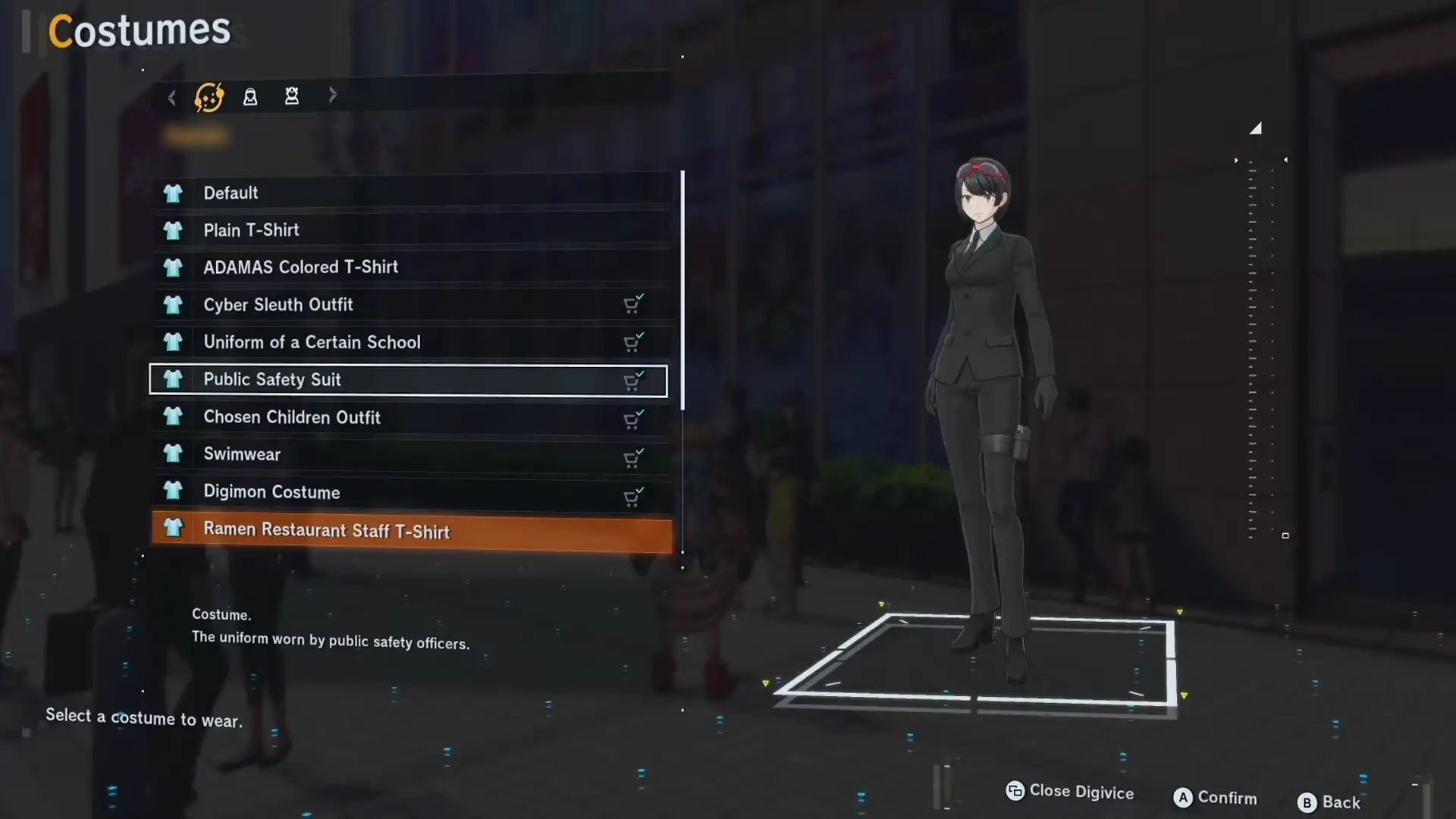 Equip the Public Safety Suit (Image via Bandai Namco)