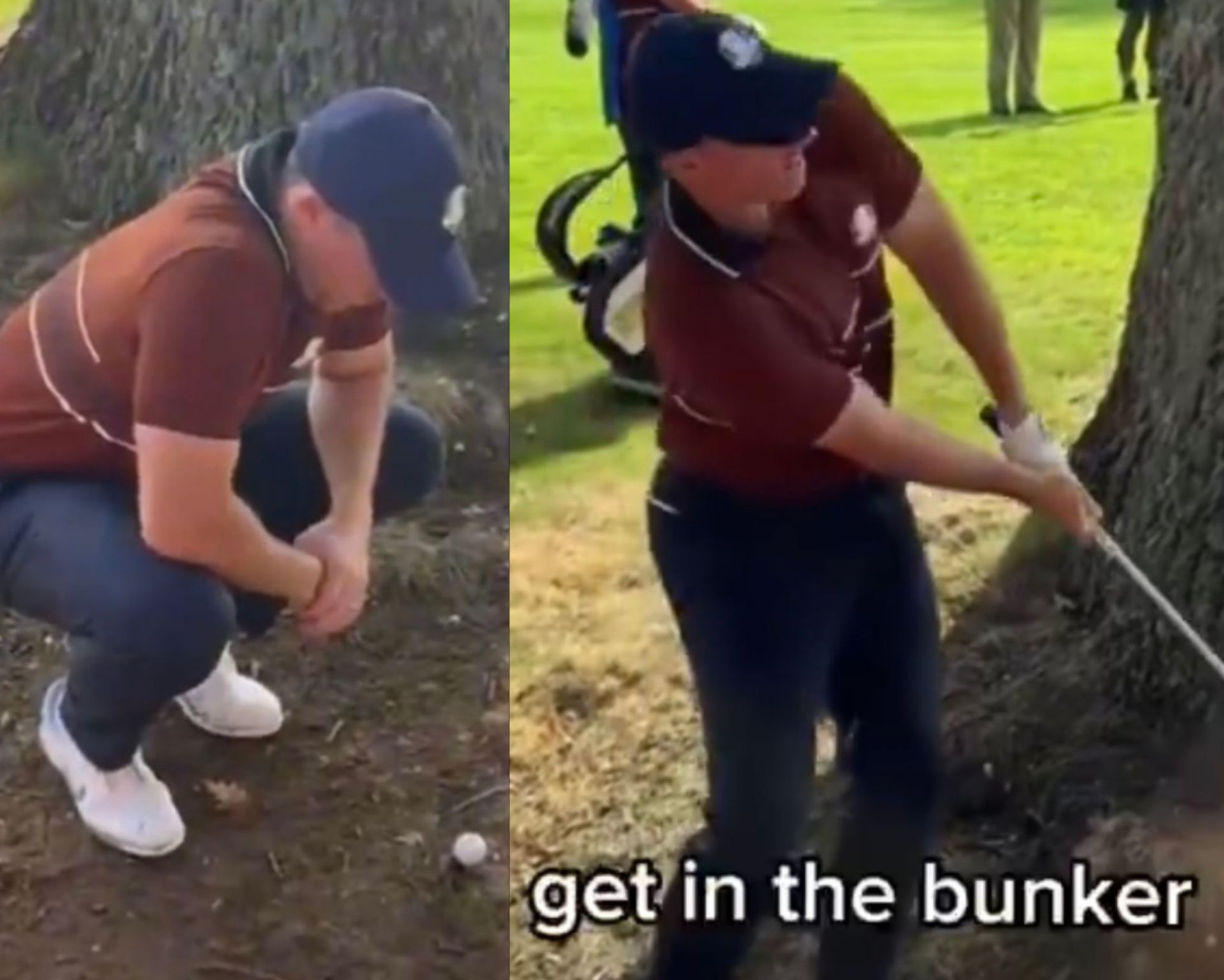 Rory McIlroy being heckled at the 2025 Ryder Cup _ Image Source: X/@NUCLRGOLF