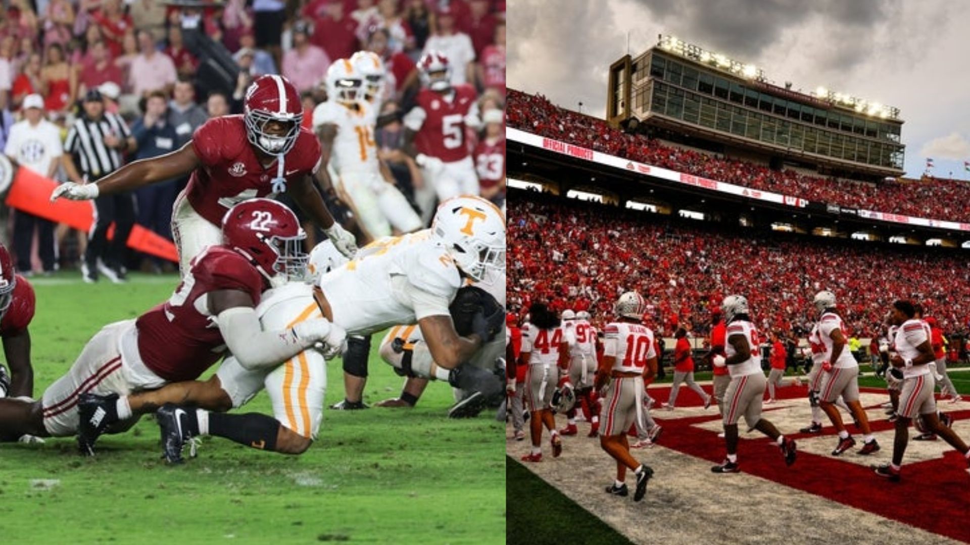 The Alabama and Ohio State football teams