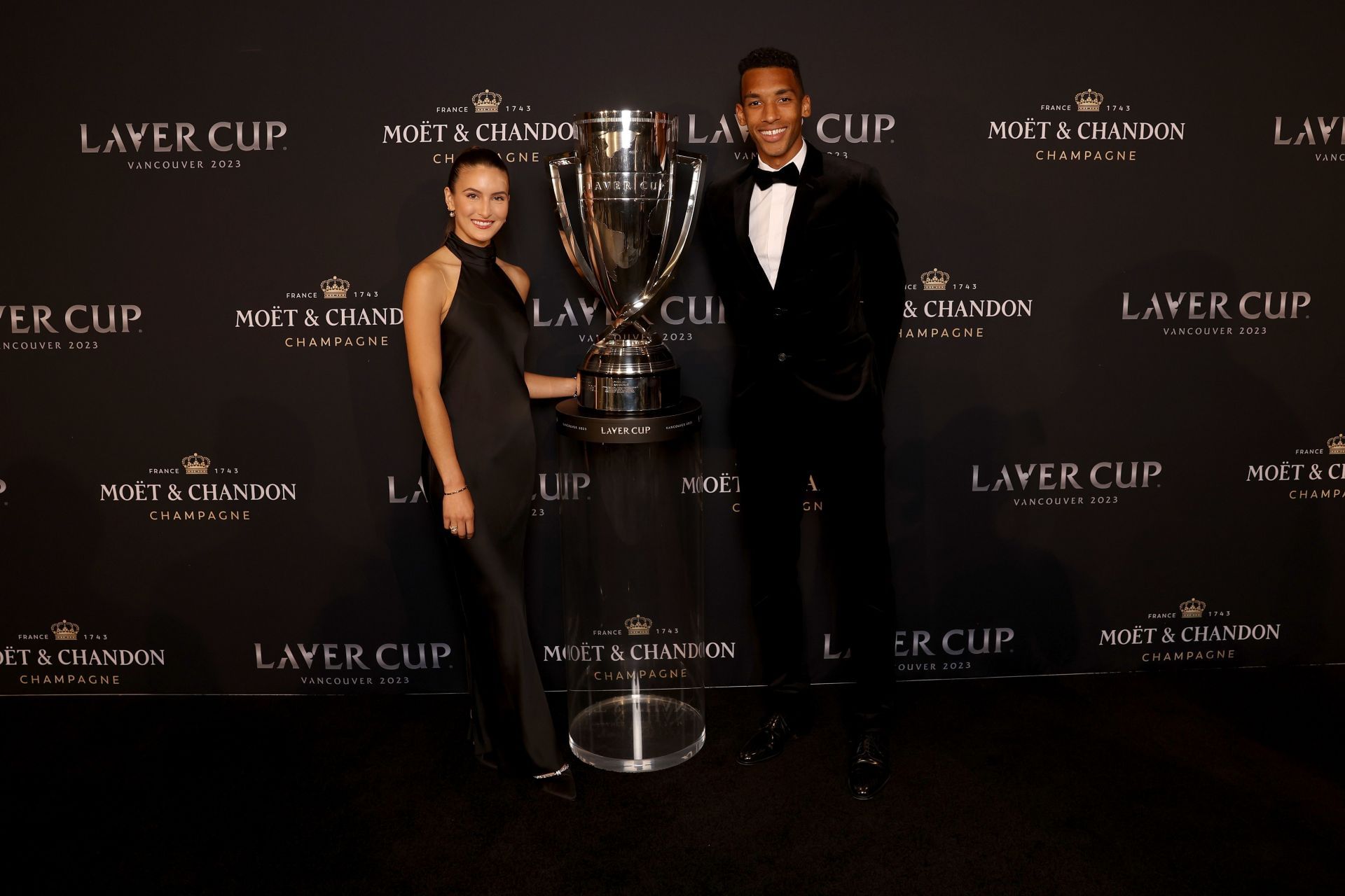 Nina Ghaibi and Felix Auger-Aliassime at the Laver Cup 2023. (Photo: Getty)