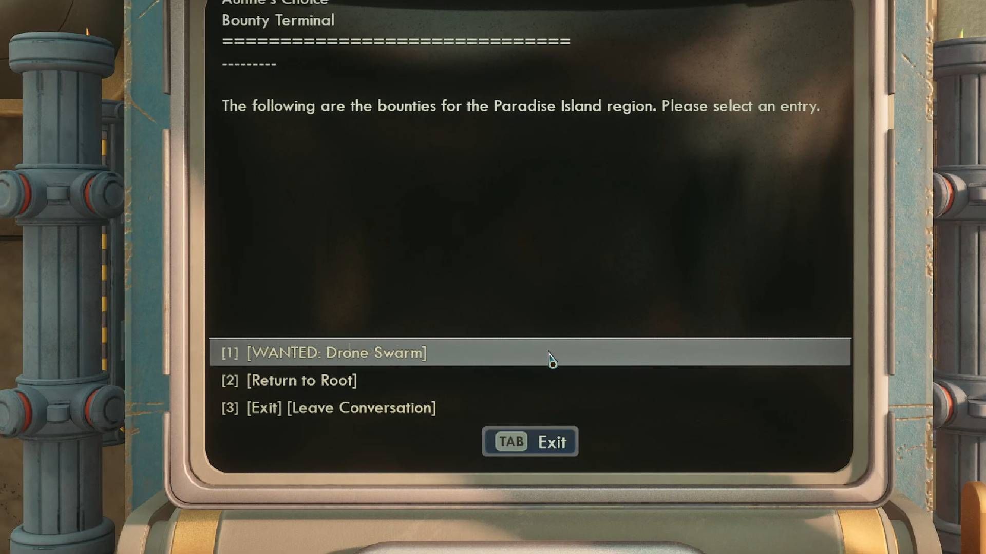 Interact with the computer to start the task (Image via Obsidian Entertainment || YouTube/ZaFrostPet)