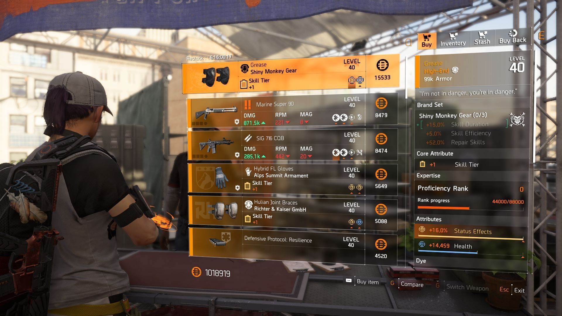 The Division 2 vendor found at the Theatre Settlement (Image via SK Gaming || Ubisoft)