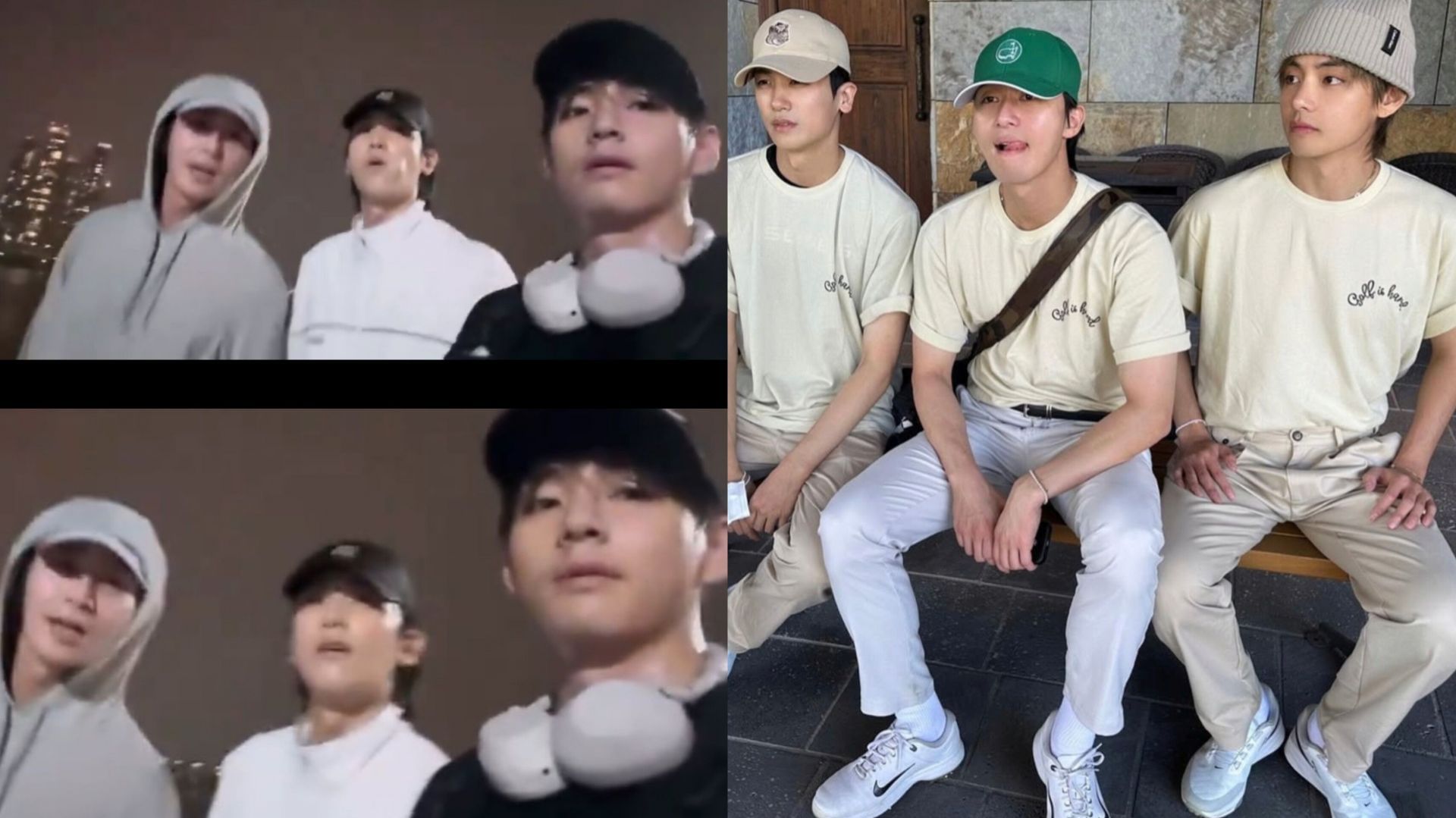 Goes running with Park Hyung-sik &amp; Park Seo-joon (Images via Instagram/@thv)