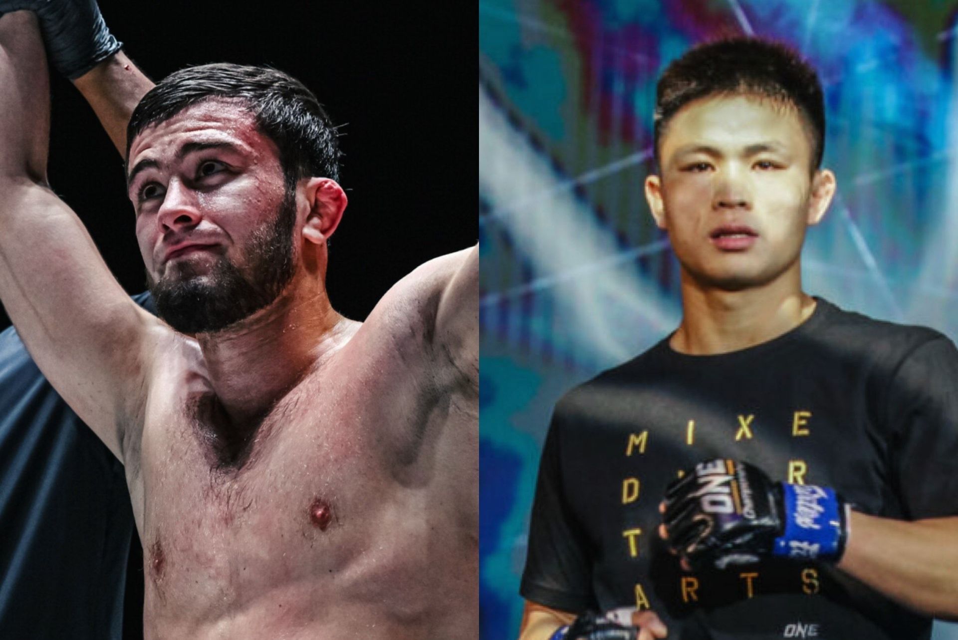 Sanzhar Zakirov (left) and Hu Yong meet at ONE Fight Night 36. [Images: ONE Championship]