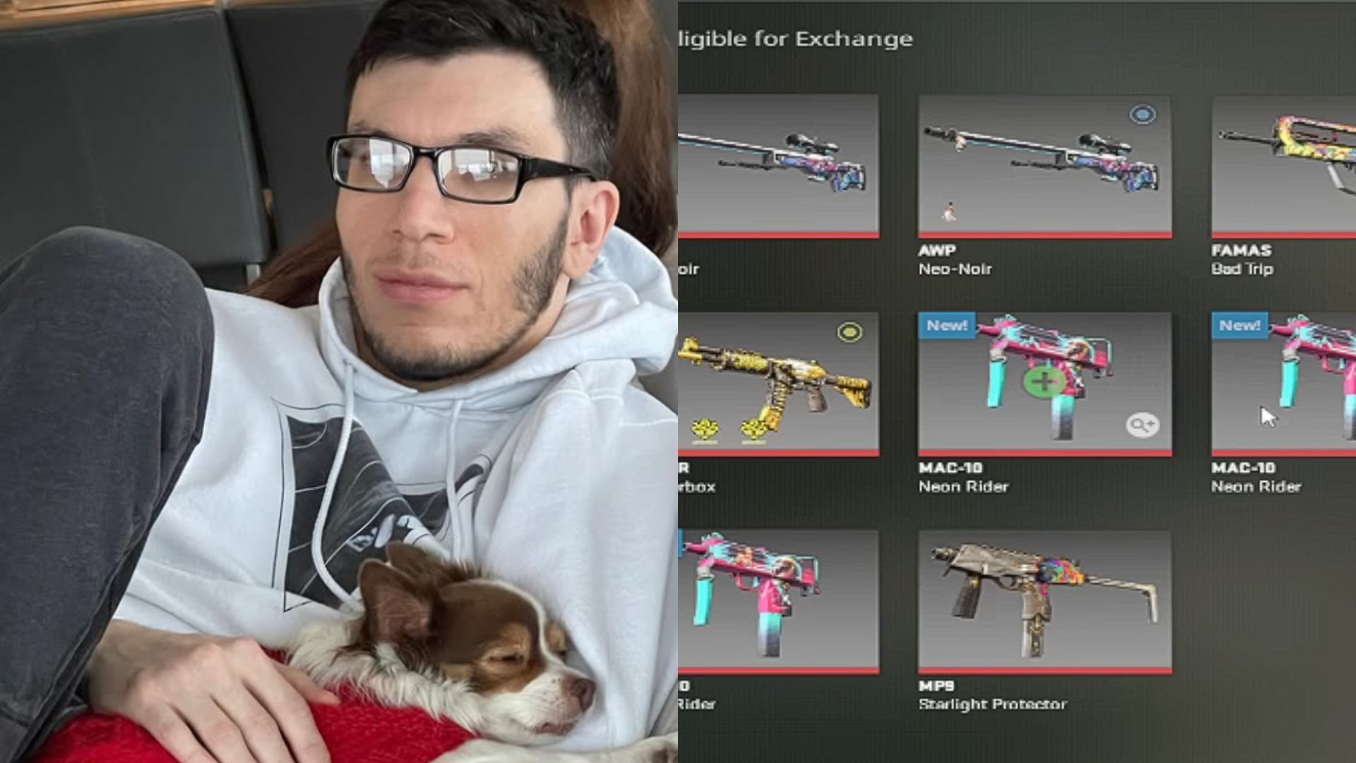 Trainwreckstv speaks on the new Counter Strike update (Images via @tylerniknam/Instagram, slyk/YouTube) 