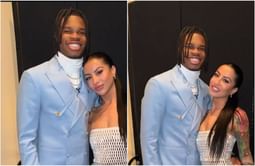 Travis Hunter’s wife Leanna poses in all-black gymwear for family photo with Jaguars WR and 2-month-old son