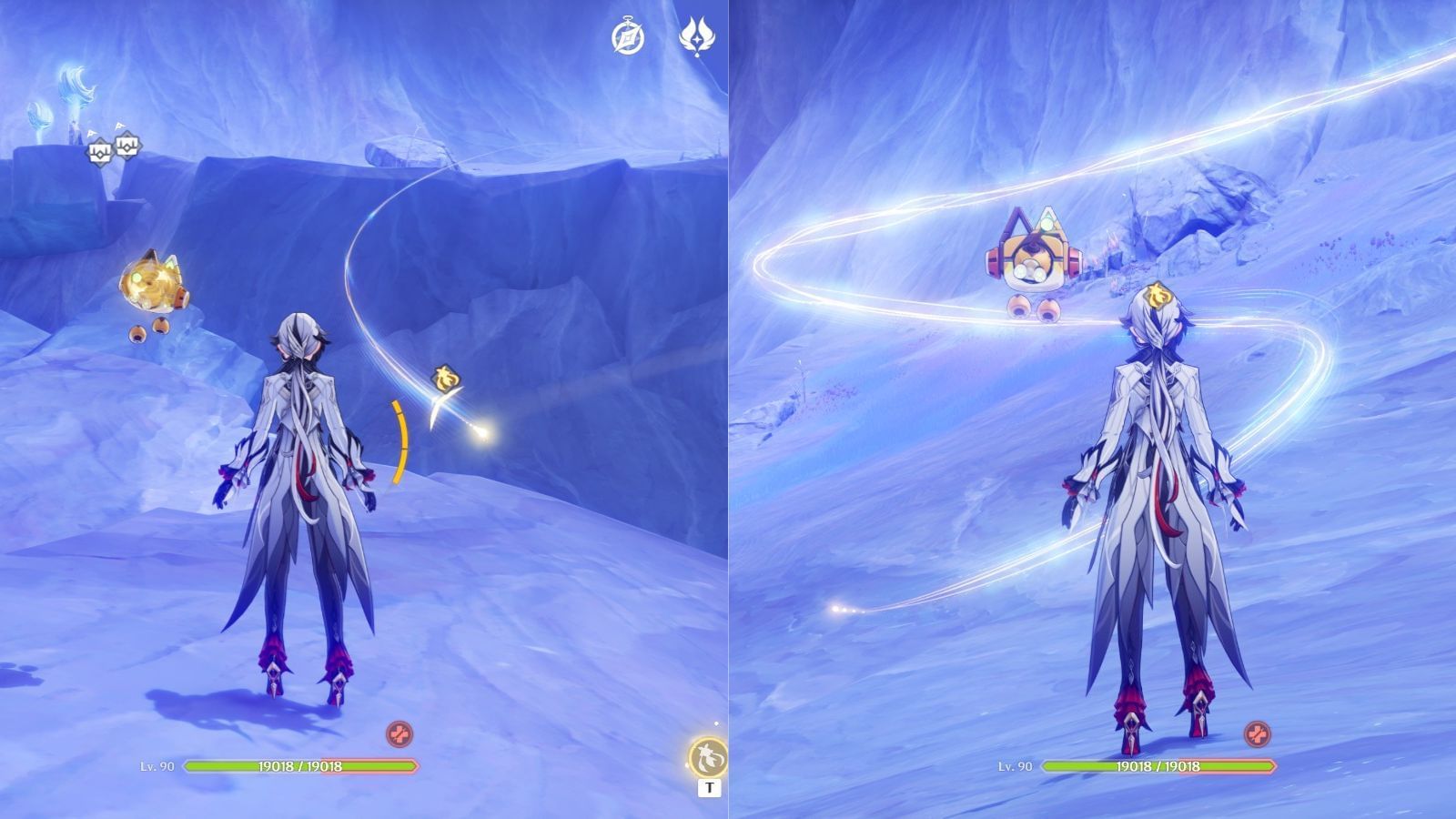 Use both Moonlanes to get to the top of the cliff at the Sanctum of Oathkeepers (Image via HoYoverse)
