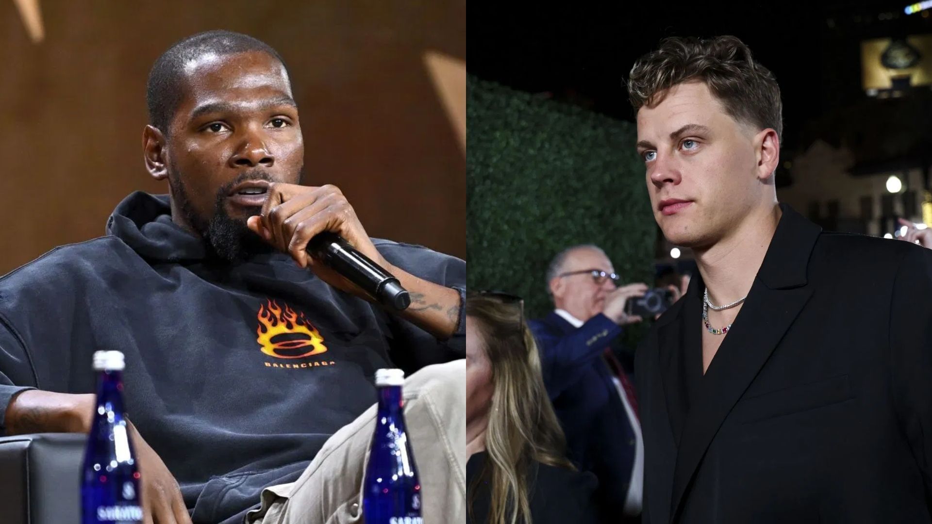 Kevin Durant reacts to Joe Burrow