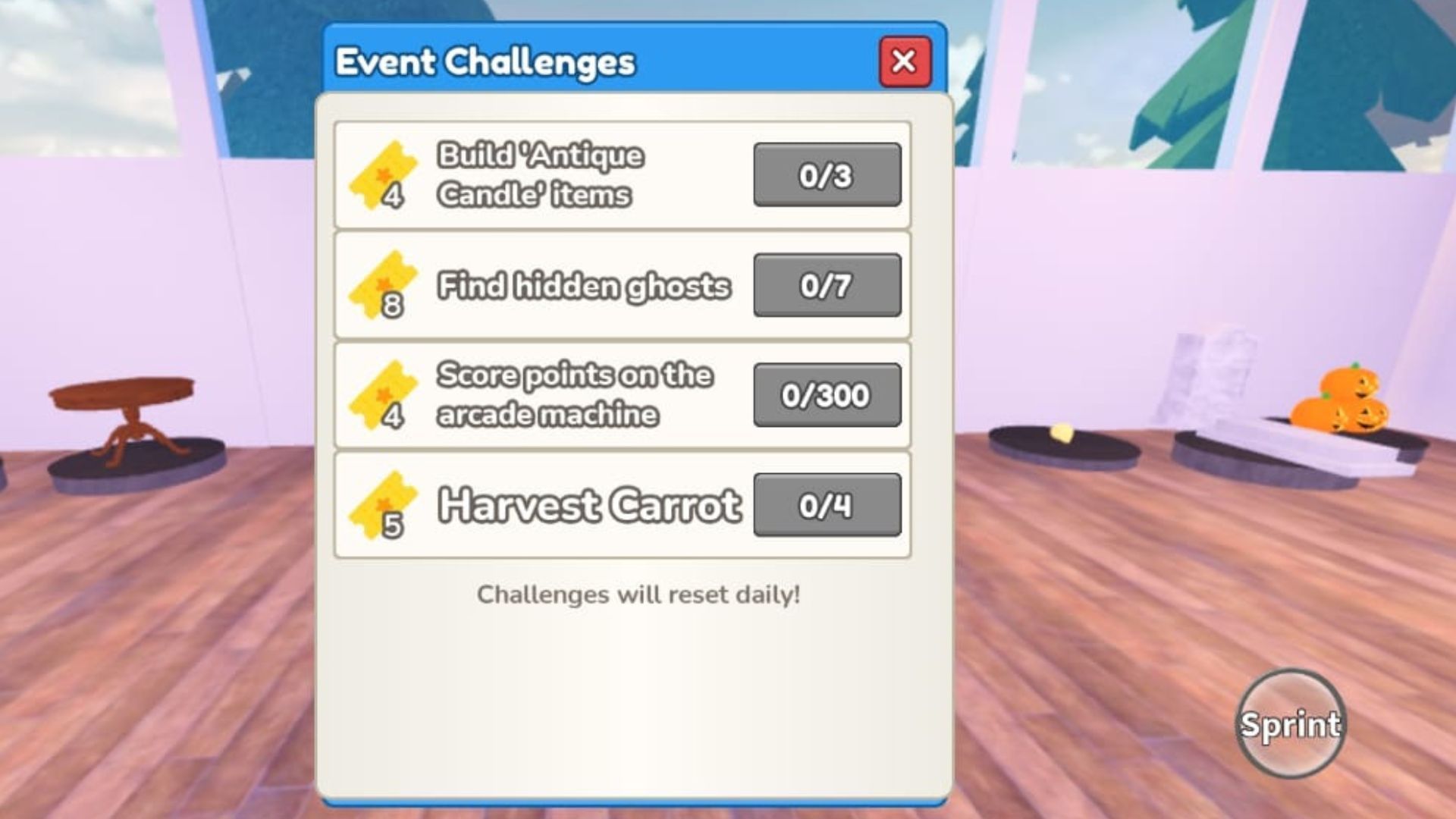 The event challenges (Image via Roblox)
