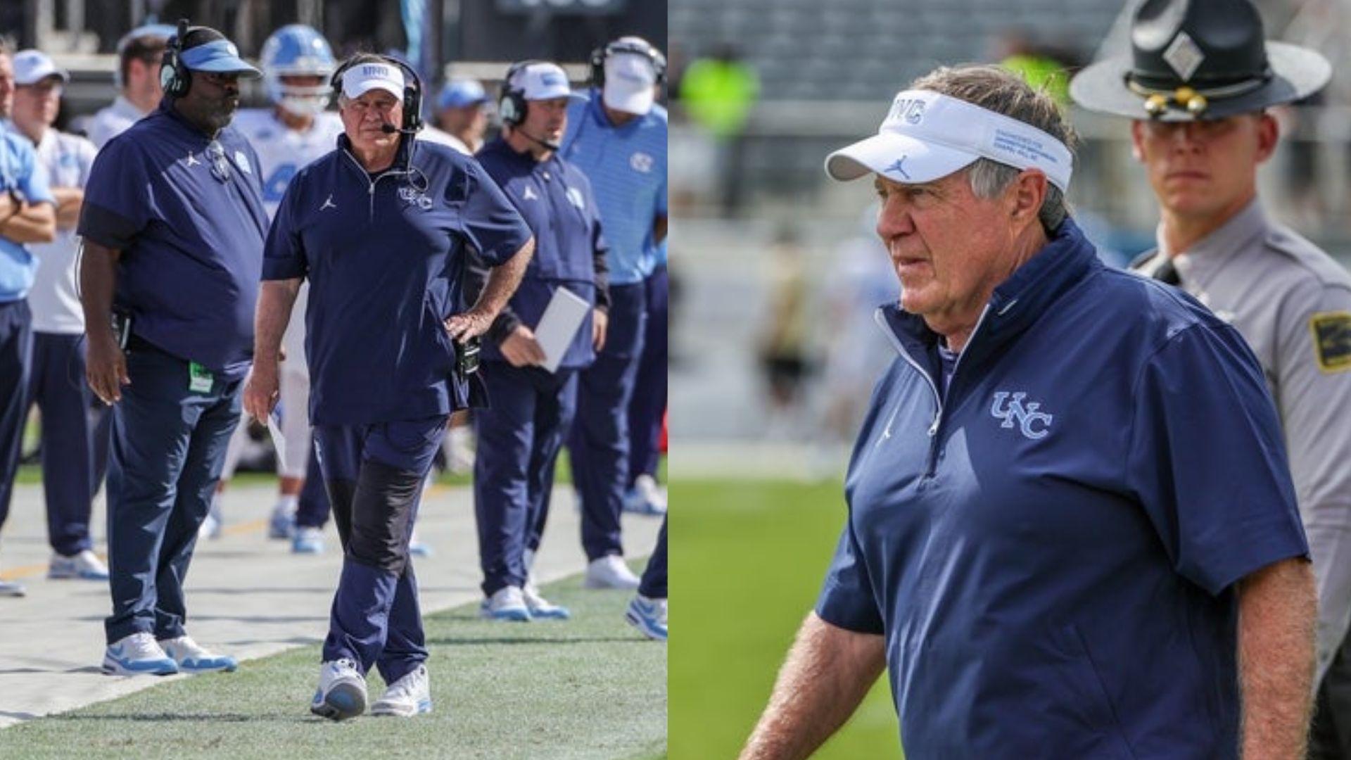 North Carolina coach Bill Belichick 