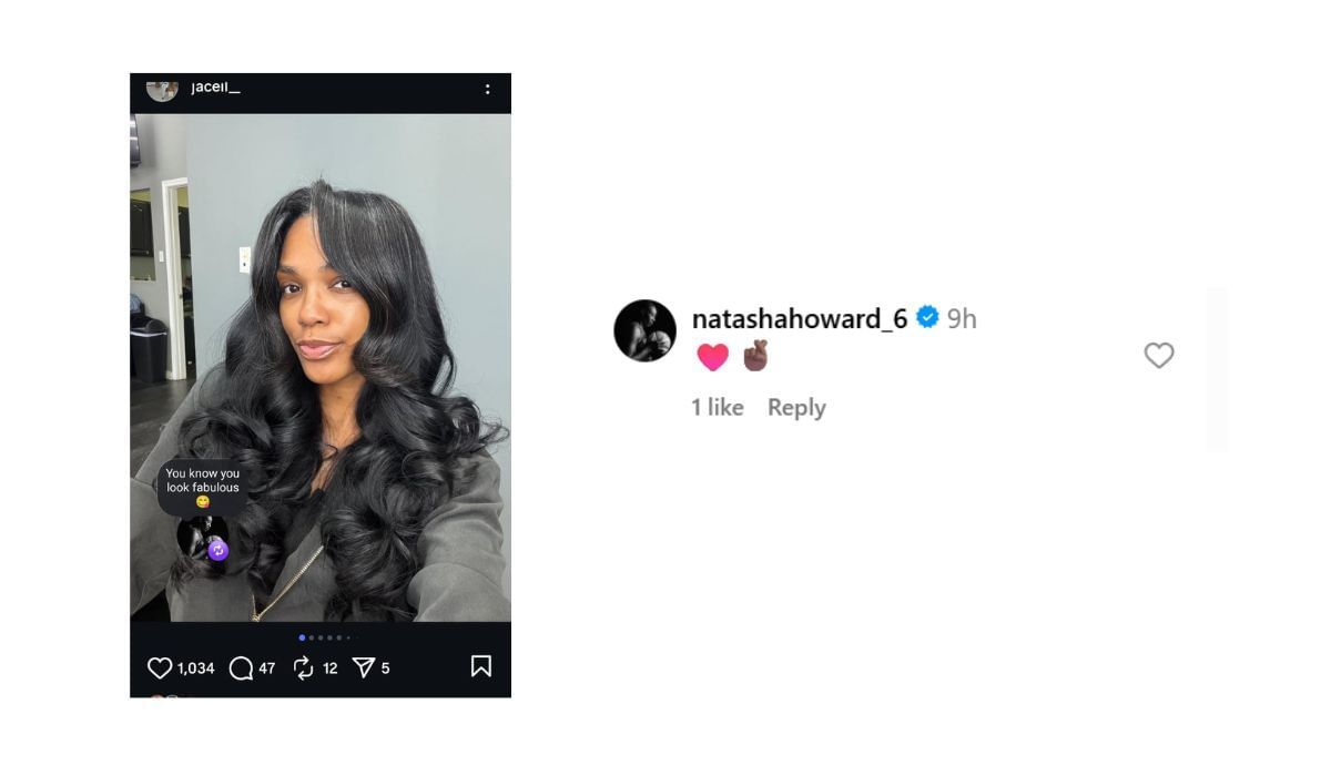 Natasha Howard reacts to her wife&#039;s new look on Instagram (Source: Jac&#039;Eil/IG)