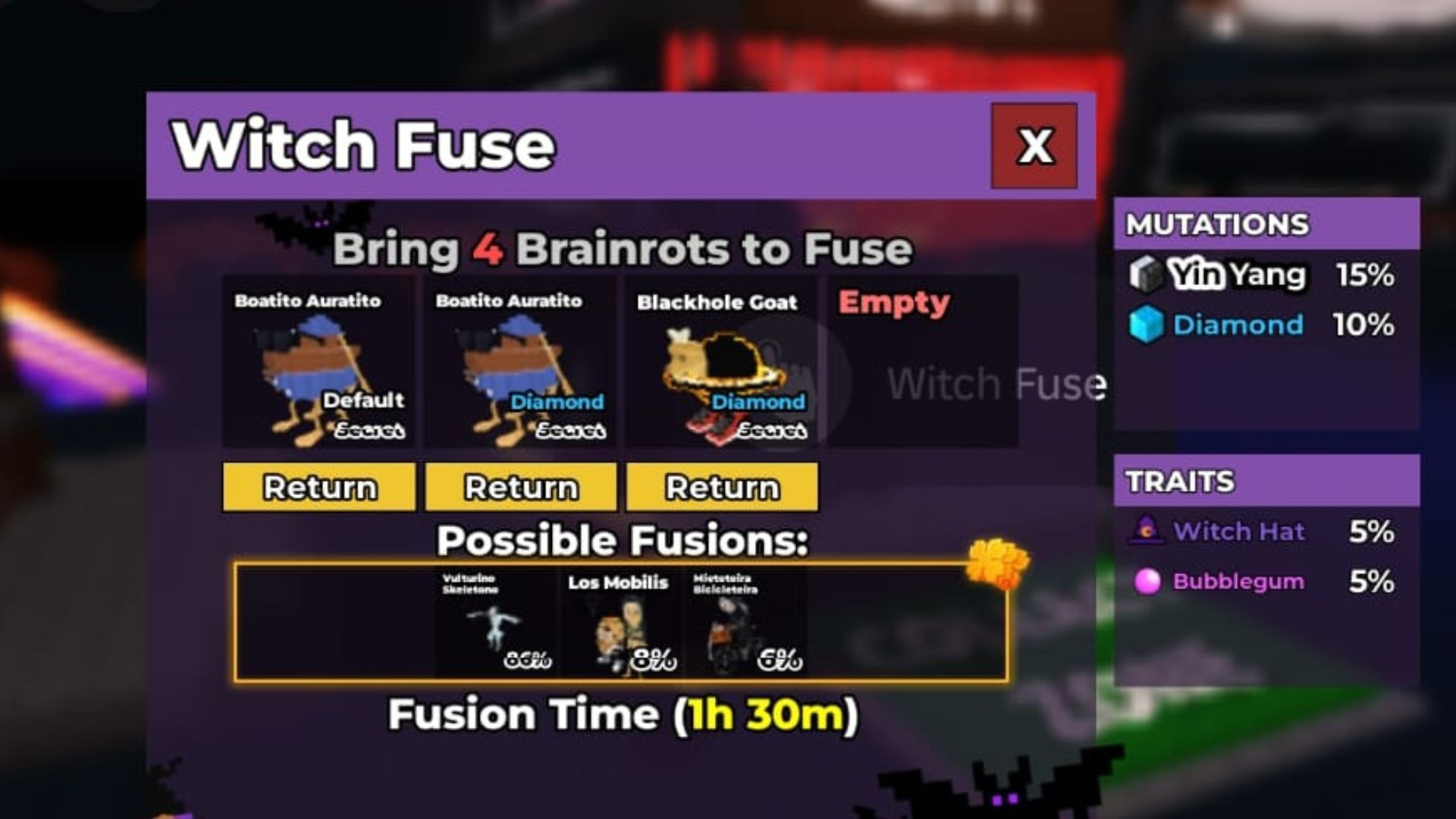 The Witch Fuse menu (Image via Roblox)