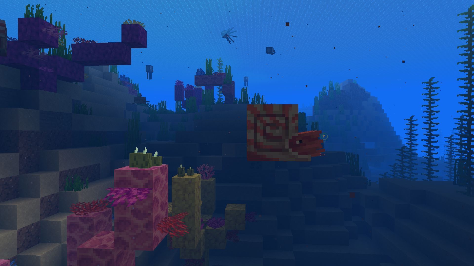 Use the nautilus to explore the depths of biomes such as oceans and deep oceans (Image via Sportskeeda Gaming || Mojang Studios)